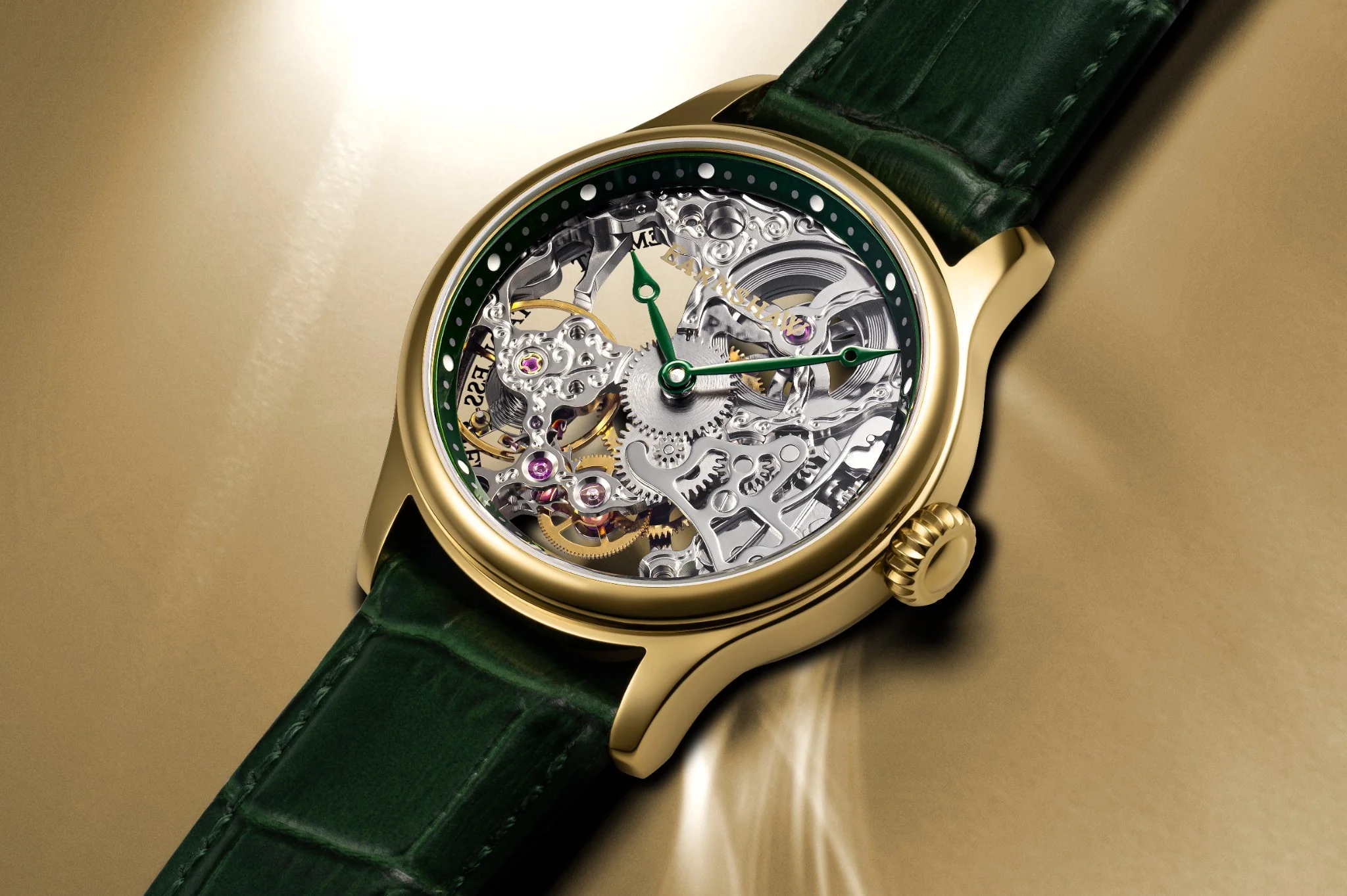Thomas Earnshaw Men's 42mm Bauer Mechanical Skeletonized Strap Watch - Image 8