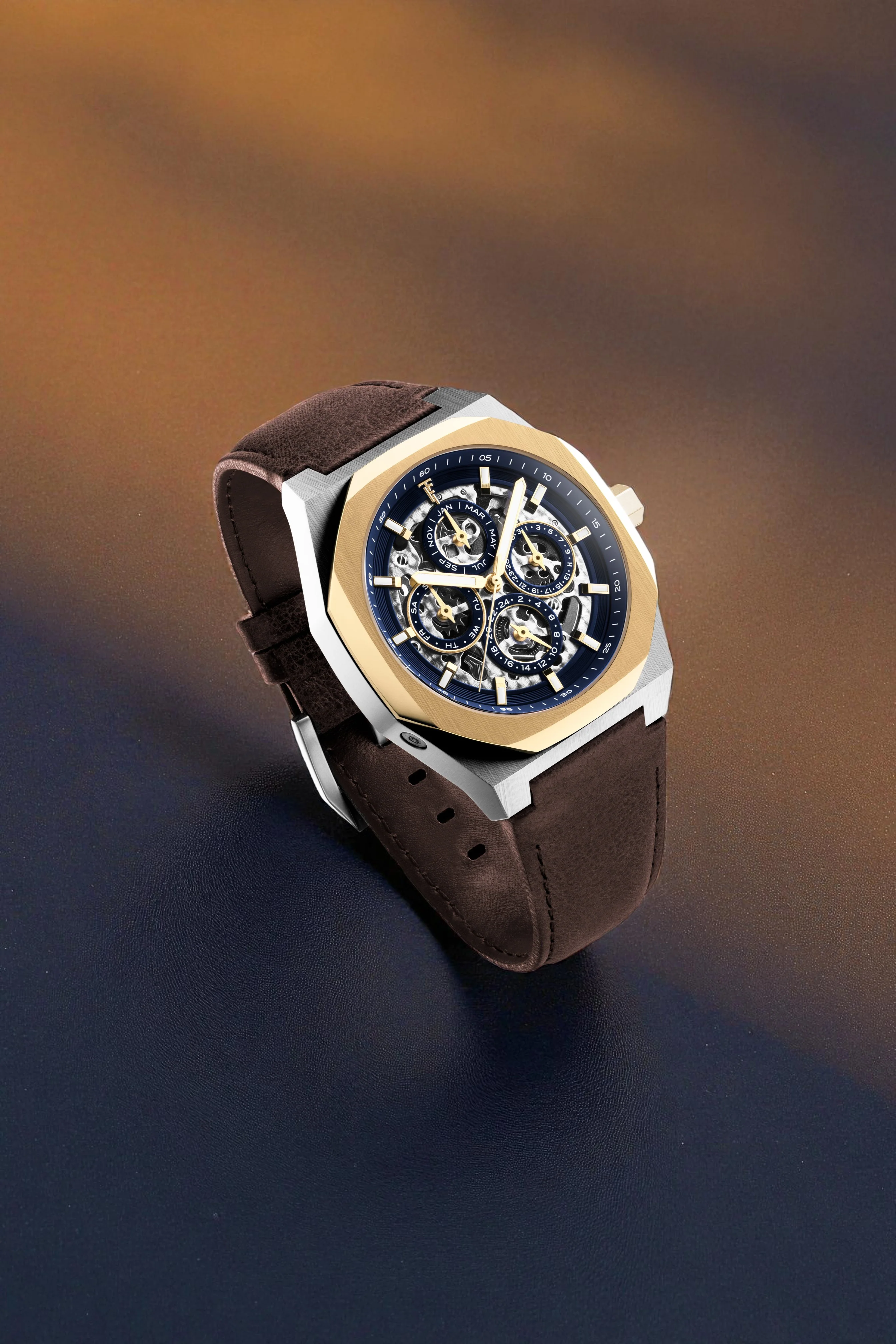 Thomas Earnshaw Men's 42mm Drake Automatic Triple Calendar Leather Strap Watch - Image 10