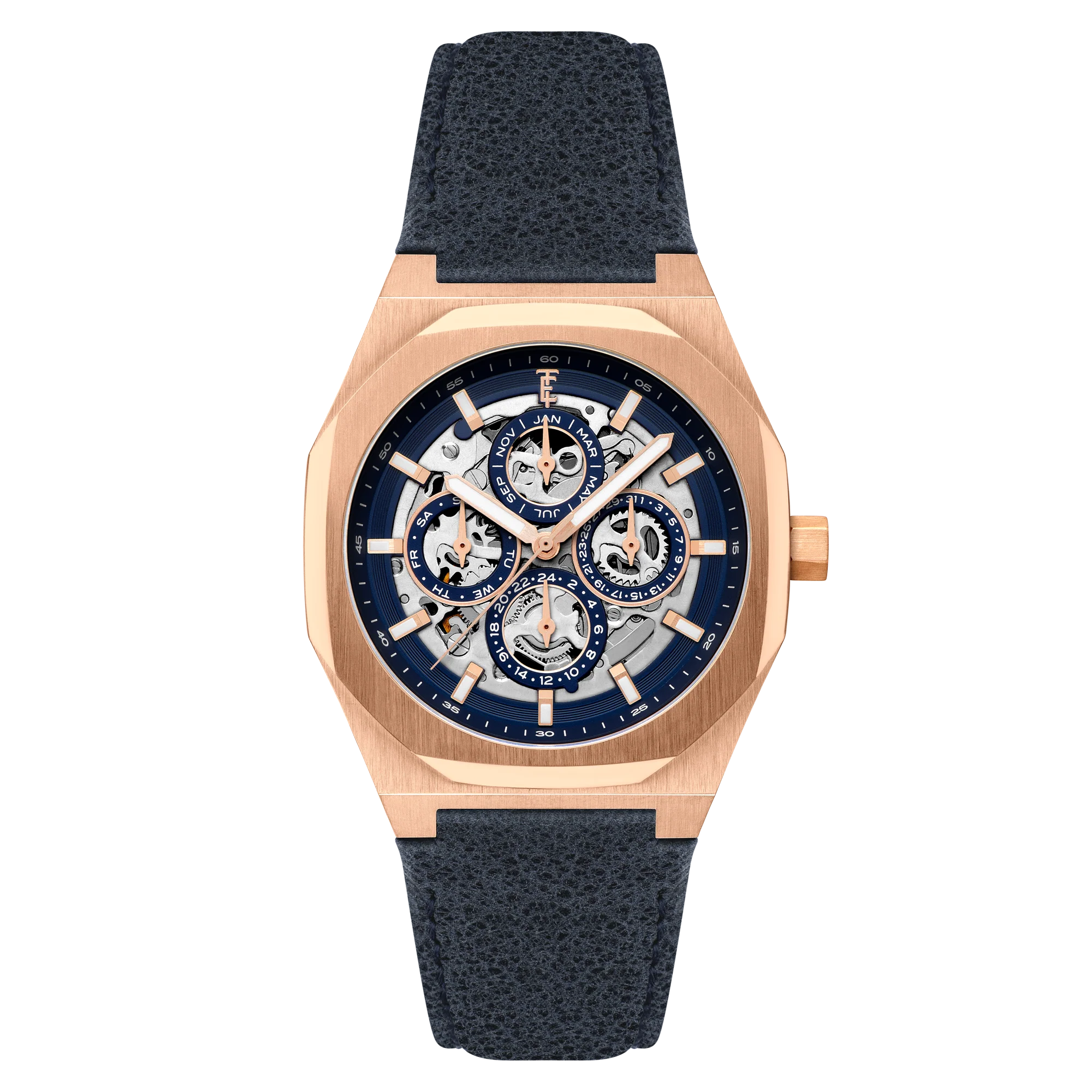 Thomas Earnshaw Men's 42mm Drake Automatic Triple Calendar Leather Strap Watch - Image 4