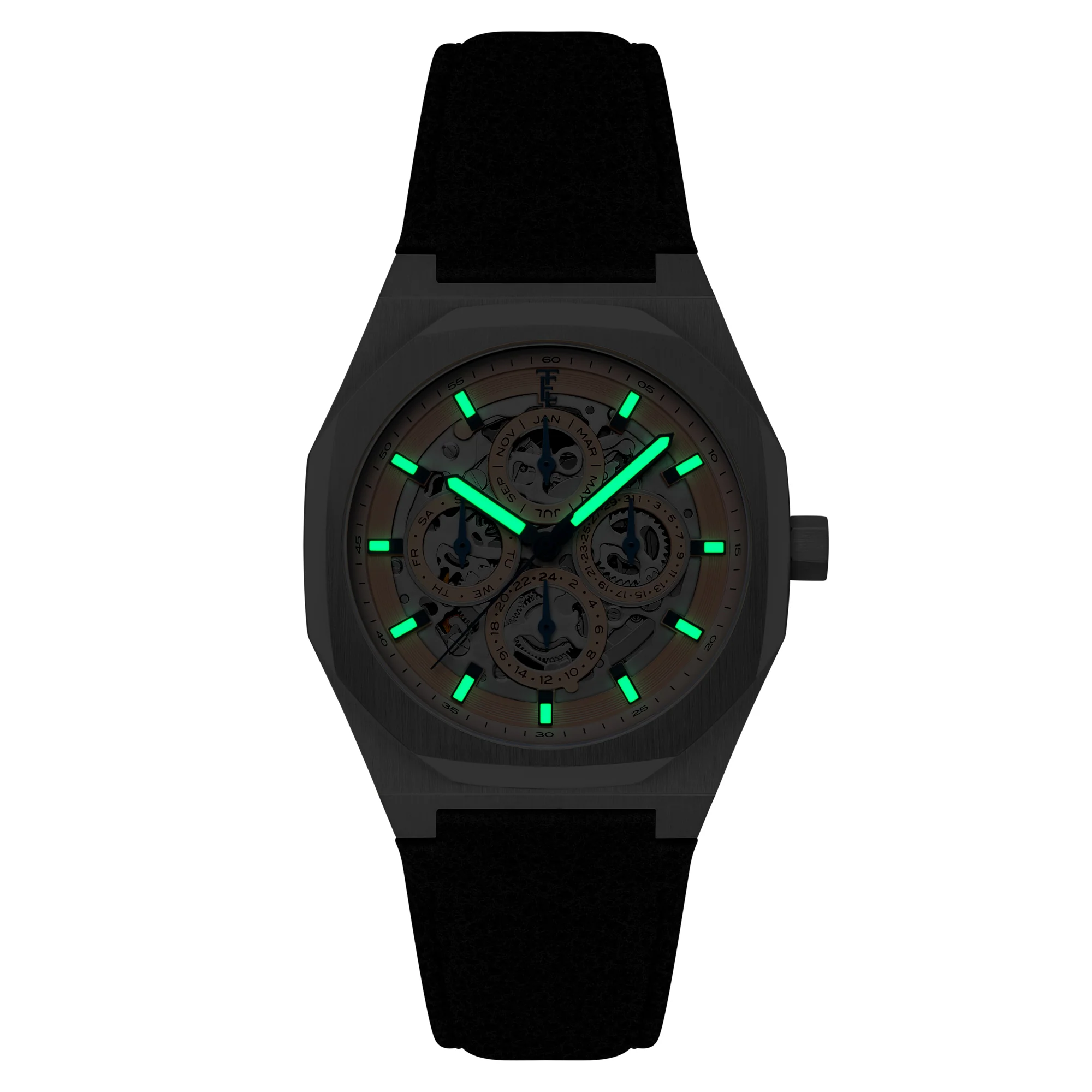 Thomas Earnshaw Men's 42mm Drake Automatic Triple Calendar Leather Strap Watch - Image 8