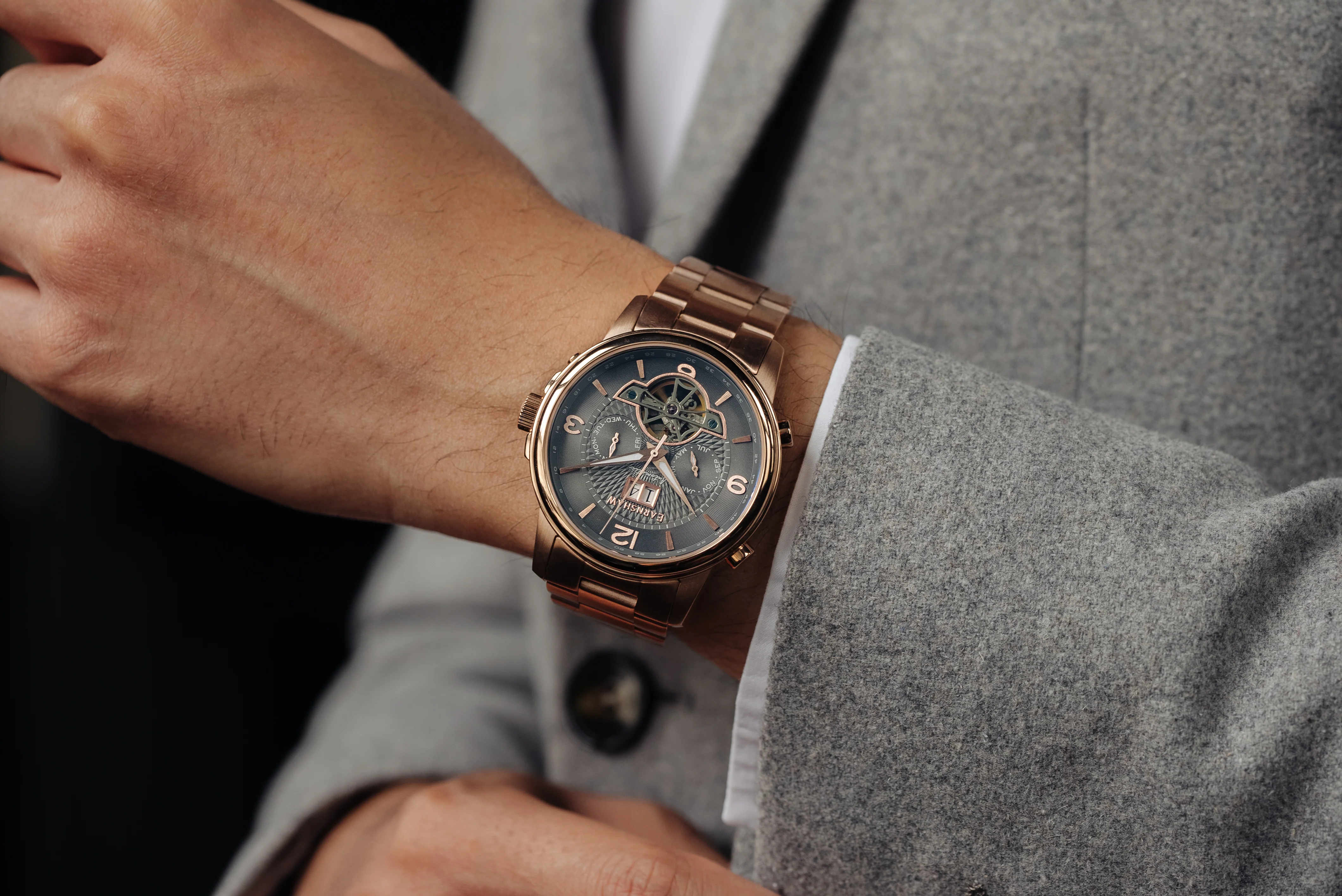 Thomas Earnshaw Men's 42mm Marlyebone Automatic Grand Date Calendar Bracelet Watch - Image 16