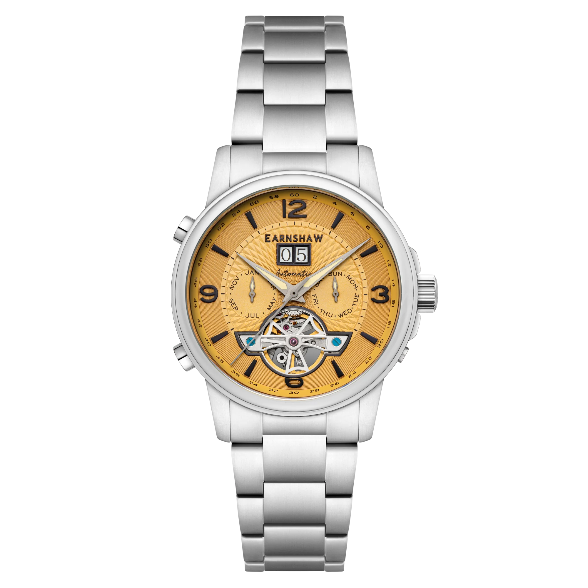 Thomas Earnshaw Men's 42mm Marlyebone Automatic Grand Date Calendar Bracelet Watch - Image 3