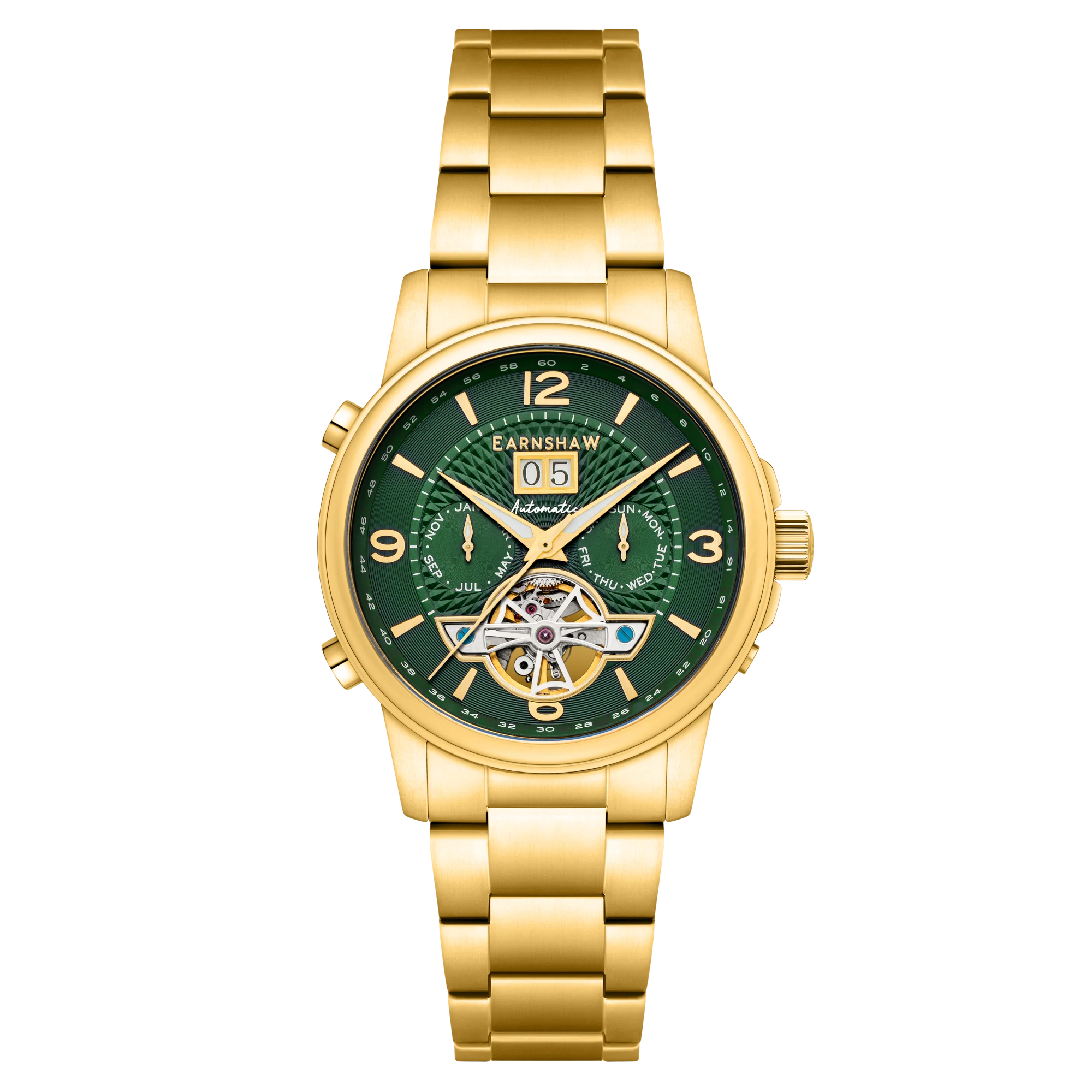 Thomas Earnshaw Men's 42mm Marlyebone Automatic Grand Date Calendar Bracelet Watch - Image 4