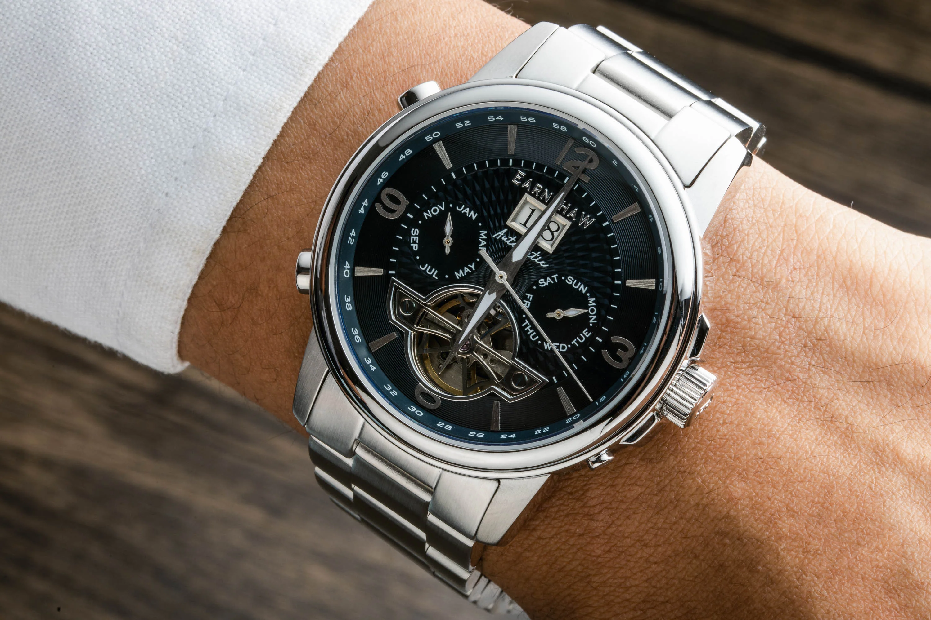 Thomas Earnshaw Men's 42mm Marlyebone Automatic Grand Date Calendar Bracelet Watch - Image 5