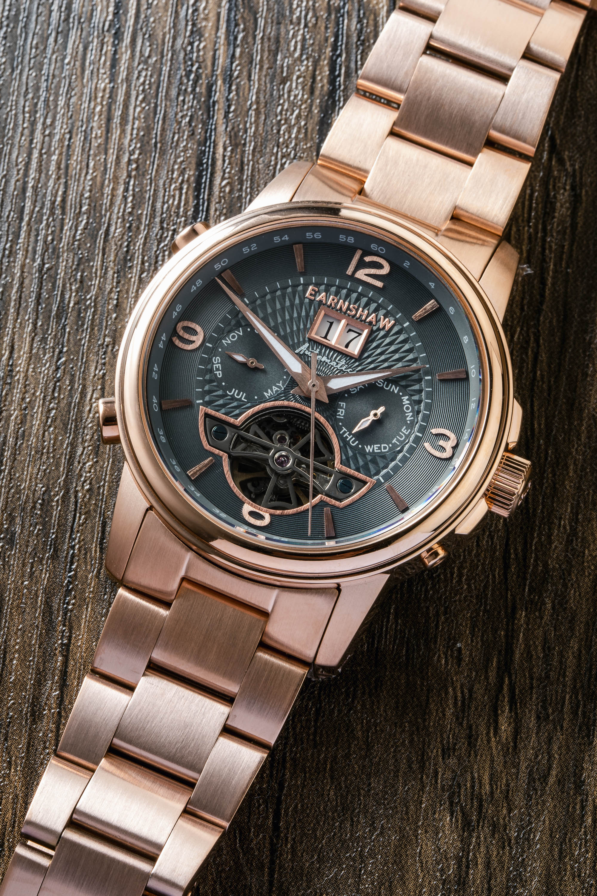 Thomas Earnshaw Men's 42mm Marlyebone Automatic Grand Date Calendar Bracelet Watch - Image 6
