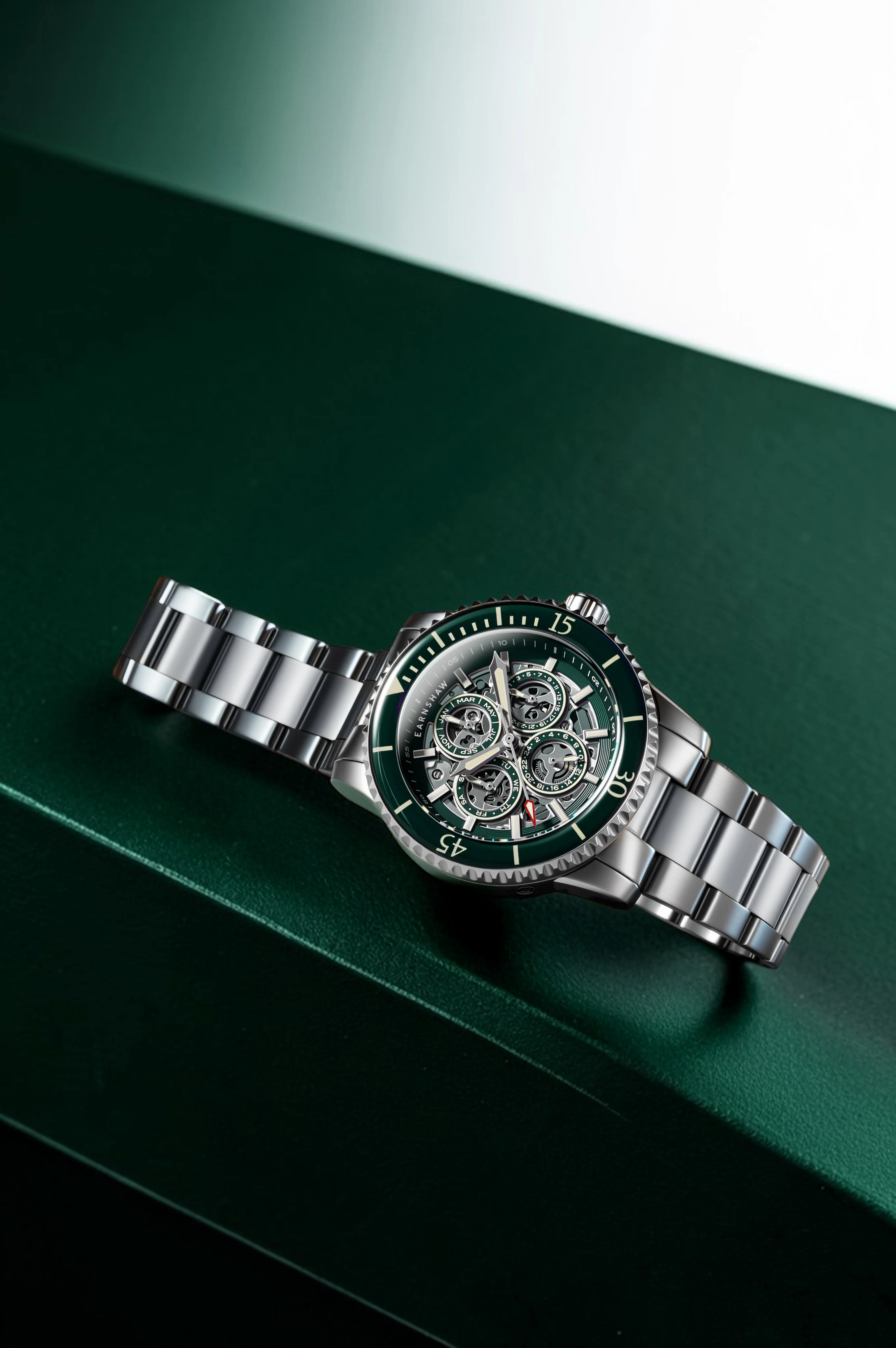 Thomas Earnshaw Men's 43mm Duncan Automatic Triple Calendar Bracelet Watch - Image 10