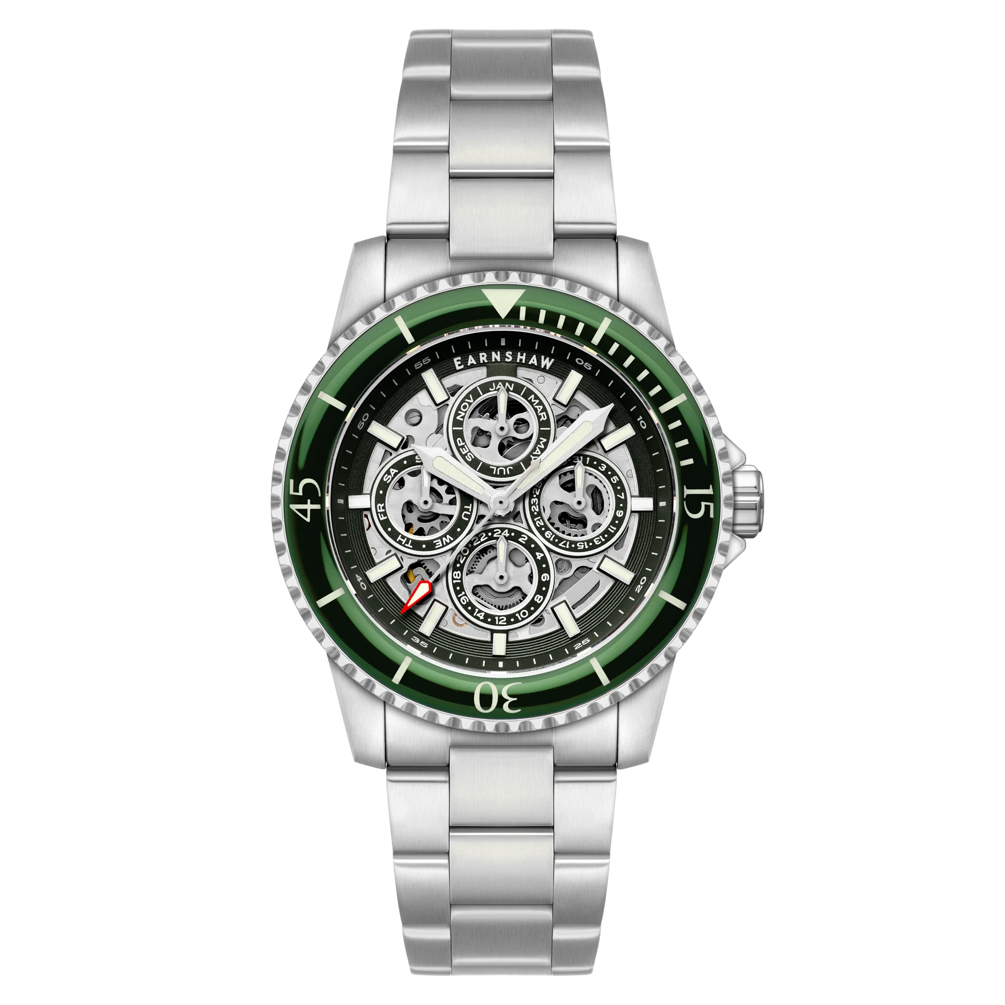 Thomas Earnshaw Men's 43mm Duncan Automatic Triple Calendar Bracelet Watch - Image 2