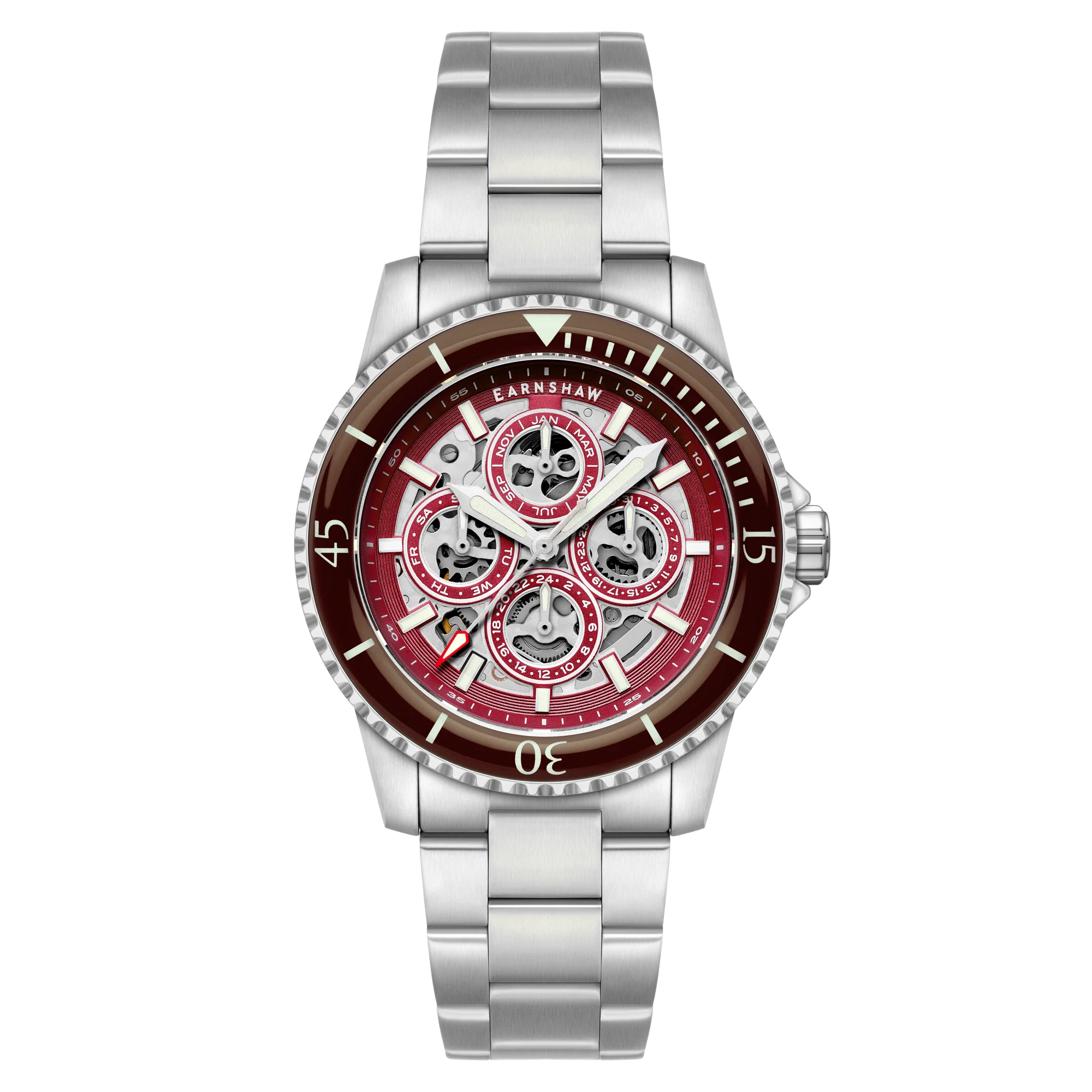 Thomas Earnshaw Men's 43mm Duncan Automatic Triple Calendar Bracelet Watch - Image 3