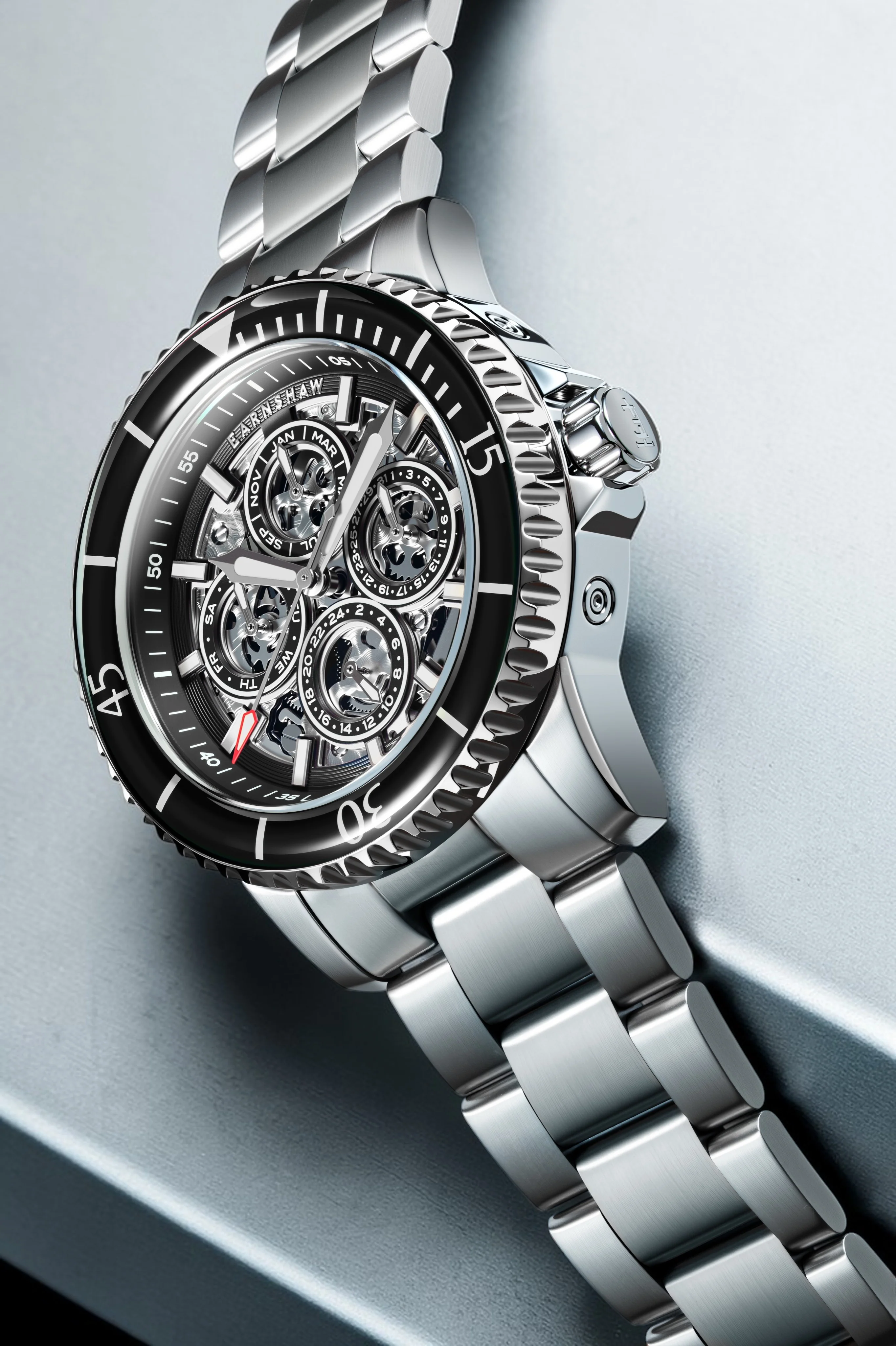 Thomas Earnshaw Men's 43mm Duncan Automatic Triple Calendar Bracelet Watch - Image 6