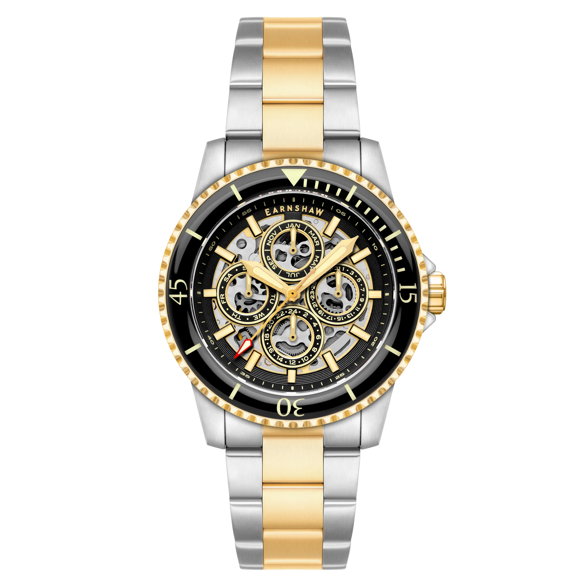 Thomas Earnshaw Men's 43mm Duncan Automatic Triple Calendar Two-Tone Bracelet Watch - Image 2