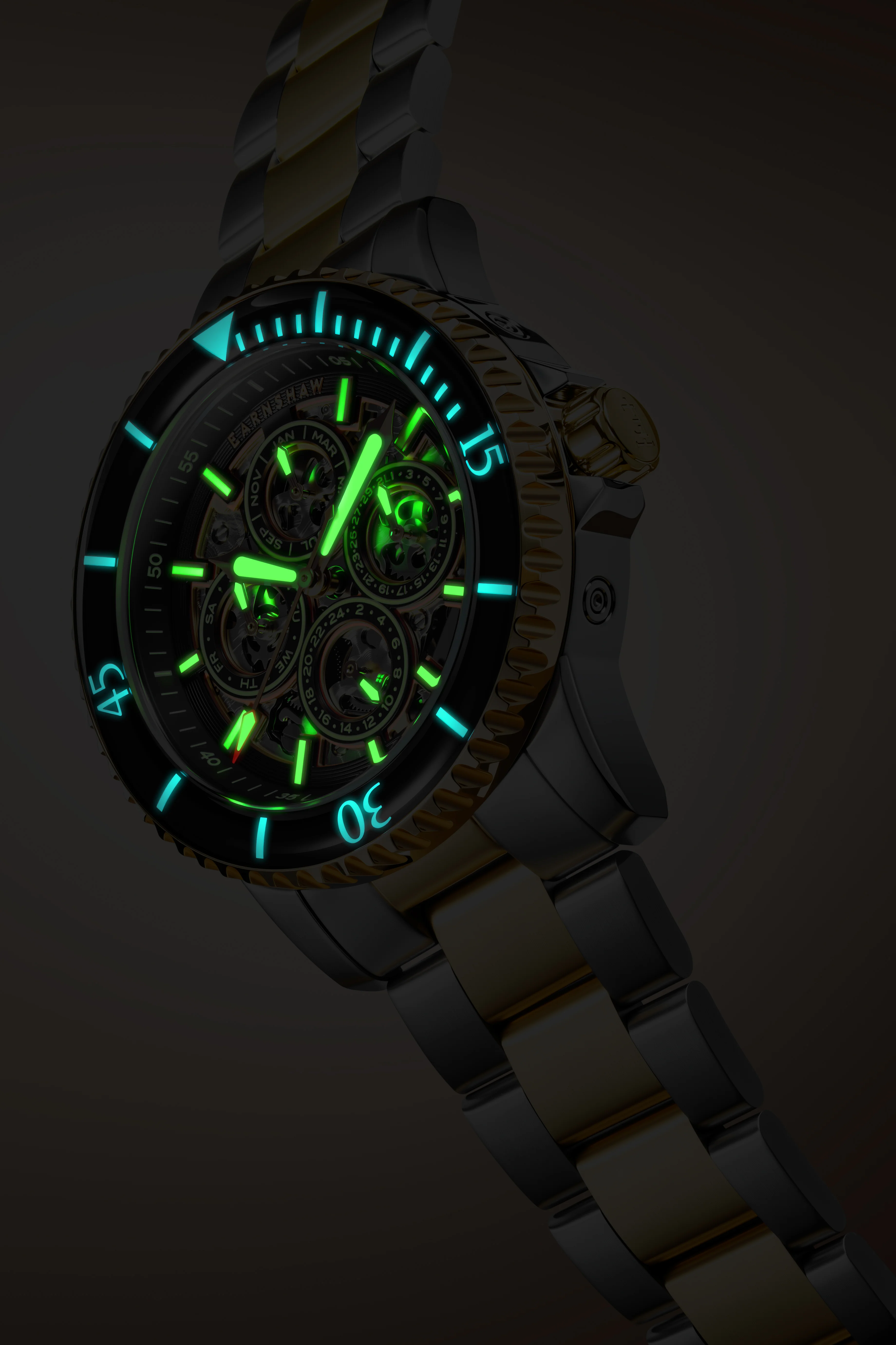 Thomas Earnshaw Men's 43mm Duncan Automatic Triple Calendar Two-Tone Bracelet Watch - Image 5