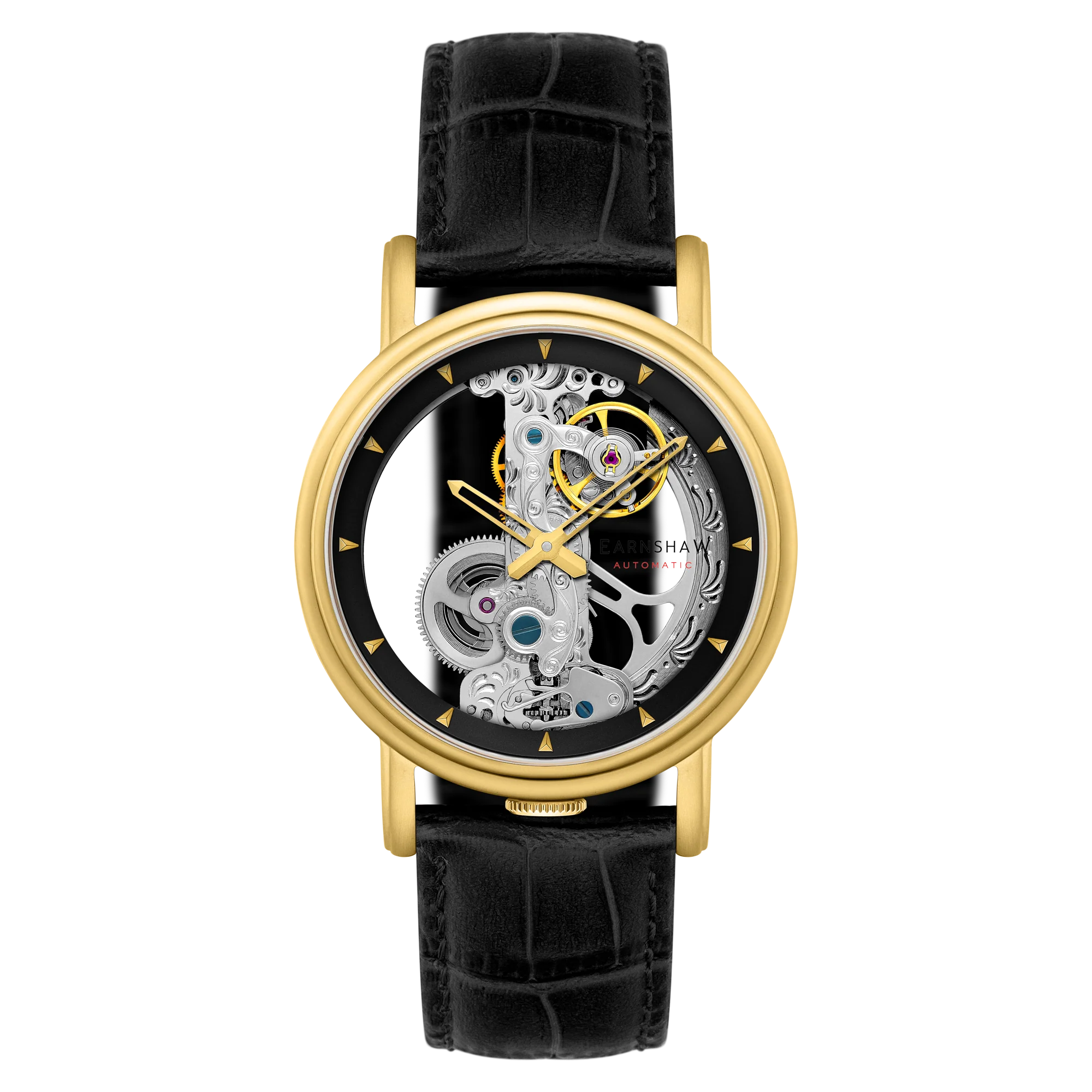 Thomas Earnshaw Men's 43mm Fowler Bridge Automatic Leather Strap Watch - Image 5