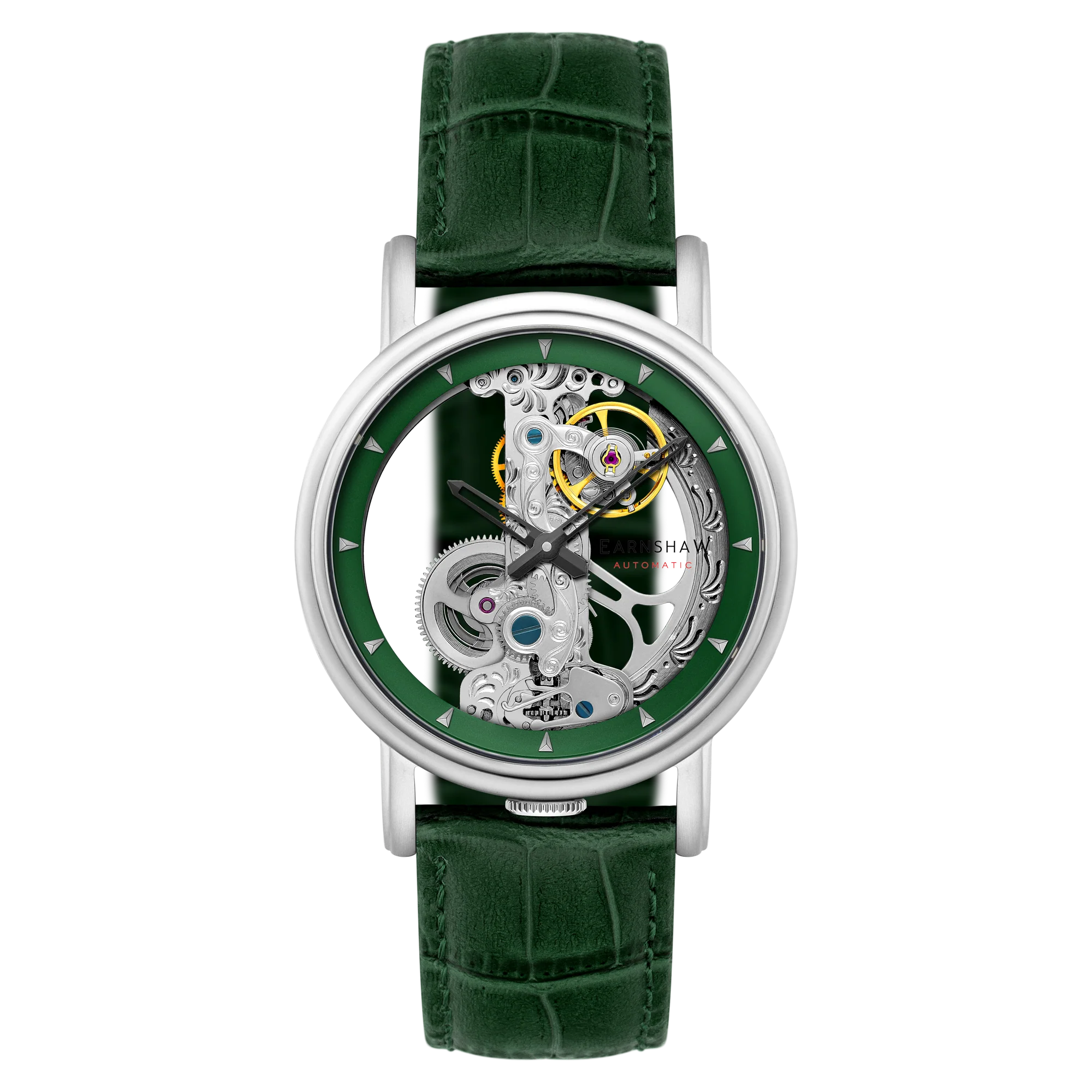 Thomas Earnshaw Men's 43mm Fowler Bridge Automatic Leather Strap Watch - Image 6