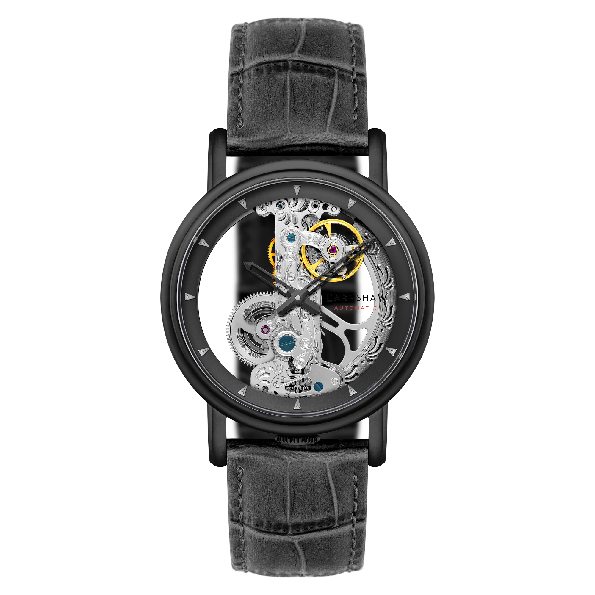 Thomas Earnshaw Men's 43mm Fowler Bridge Automatic Leather Strap Watch - Image 7