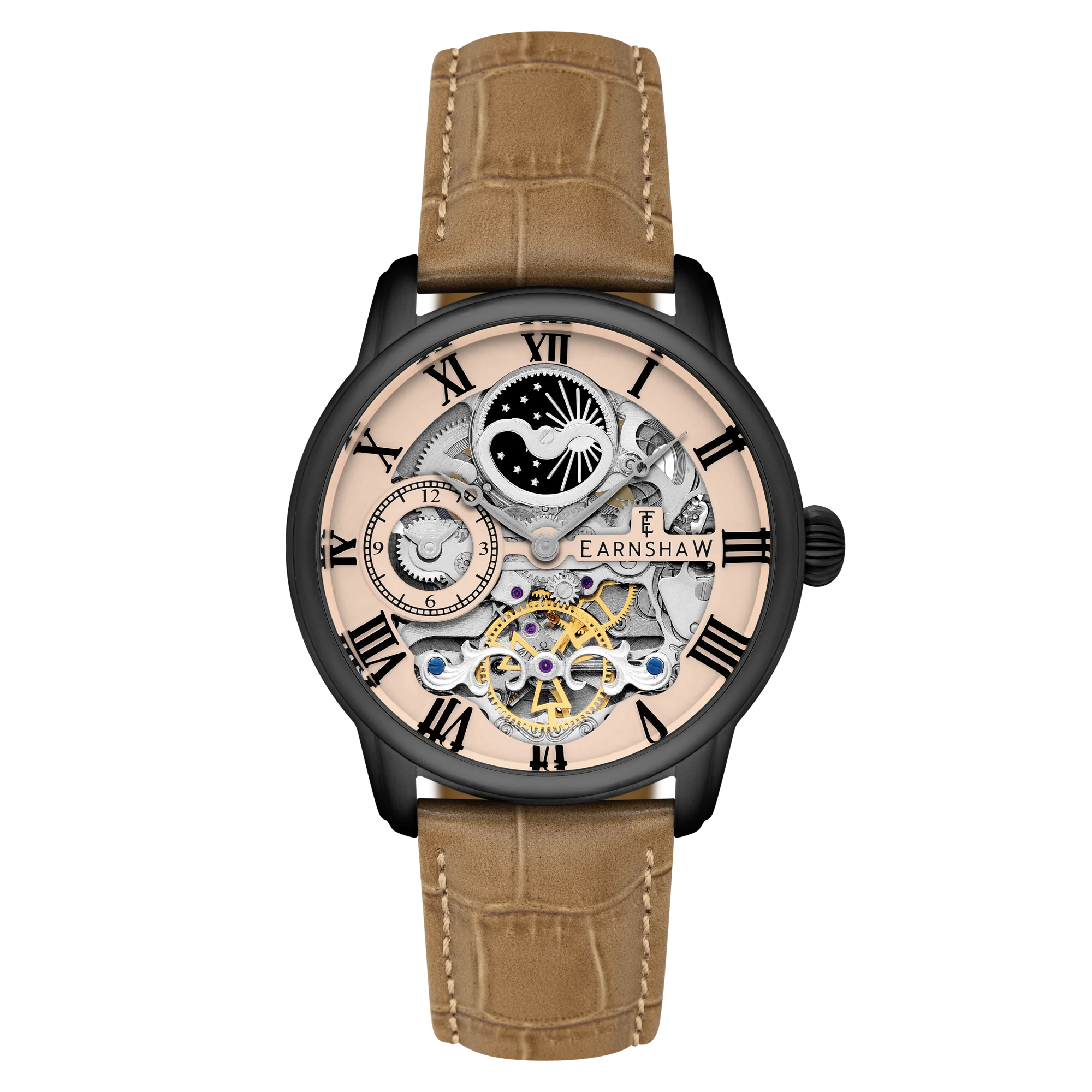 Thomas Earnshaw Men's 44mm Longitude Automatic Skeletonized Strap Watch - Image 10