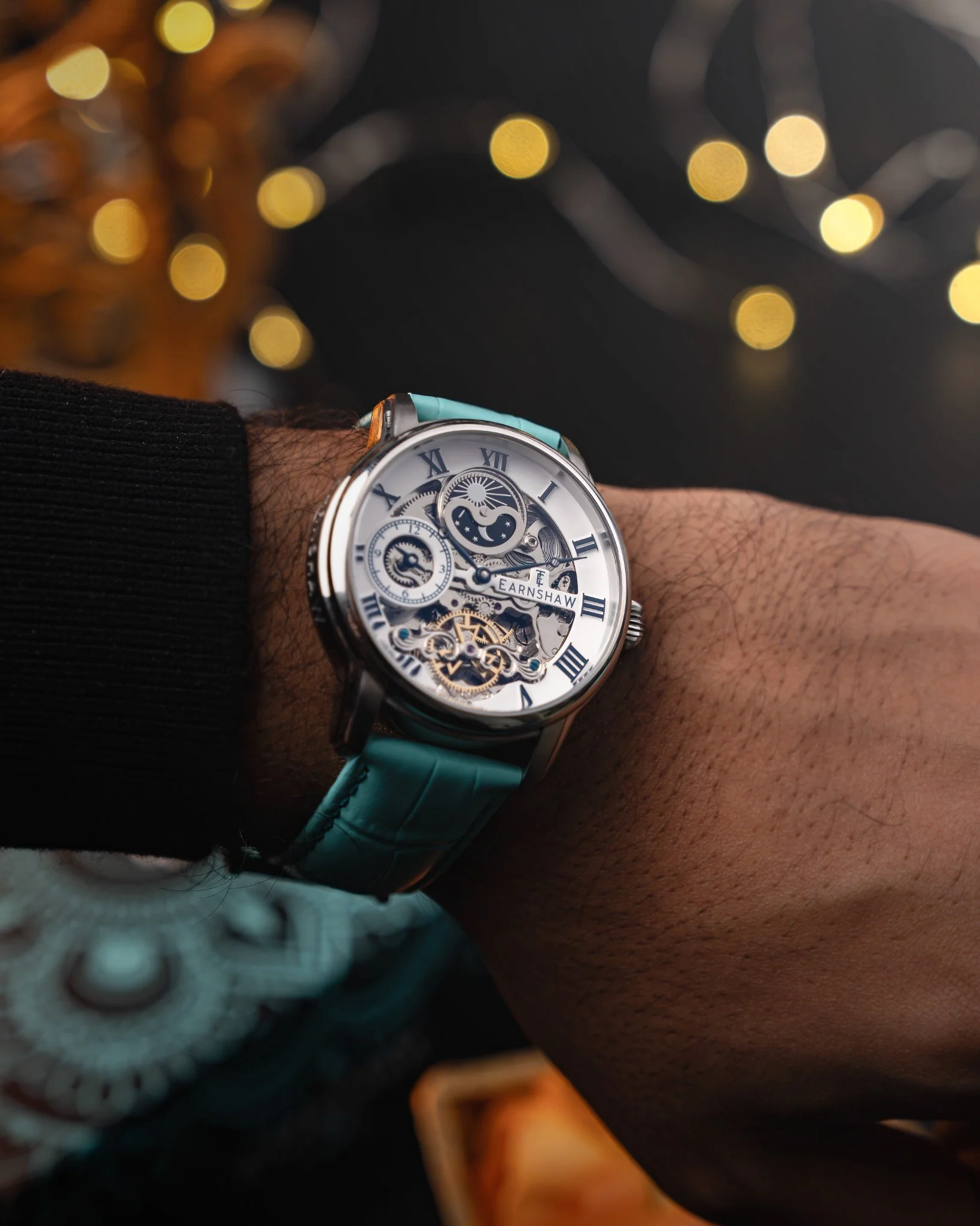 Thomas Earnshaw Men's 44mm Longitude Automatic Skeletonized Strap Watch - Image 13