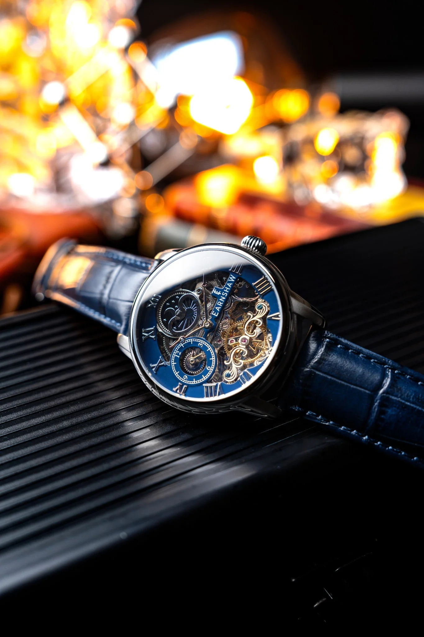Thomas Earnshaw Men's 44mm Longitude Automatic Skeletonized Strap Watch - Image 14
