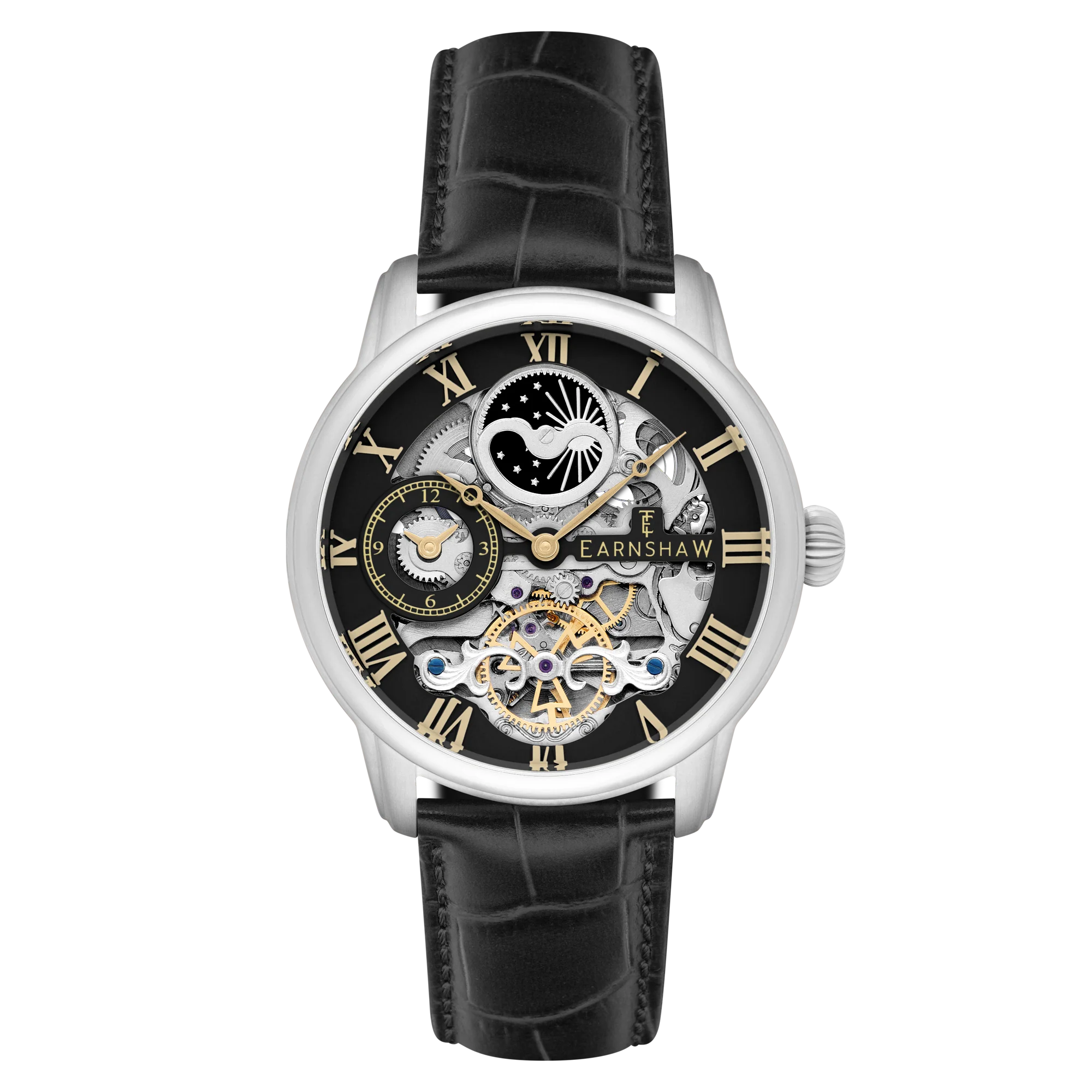Thomas Earnshaw Men's 44mm Longitude Automatic Skeletonized Strap Watch - Image 2