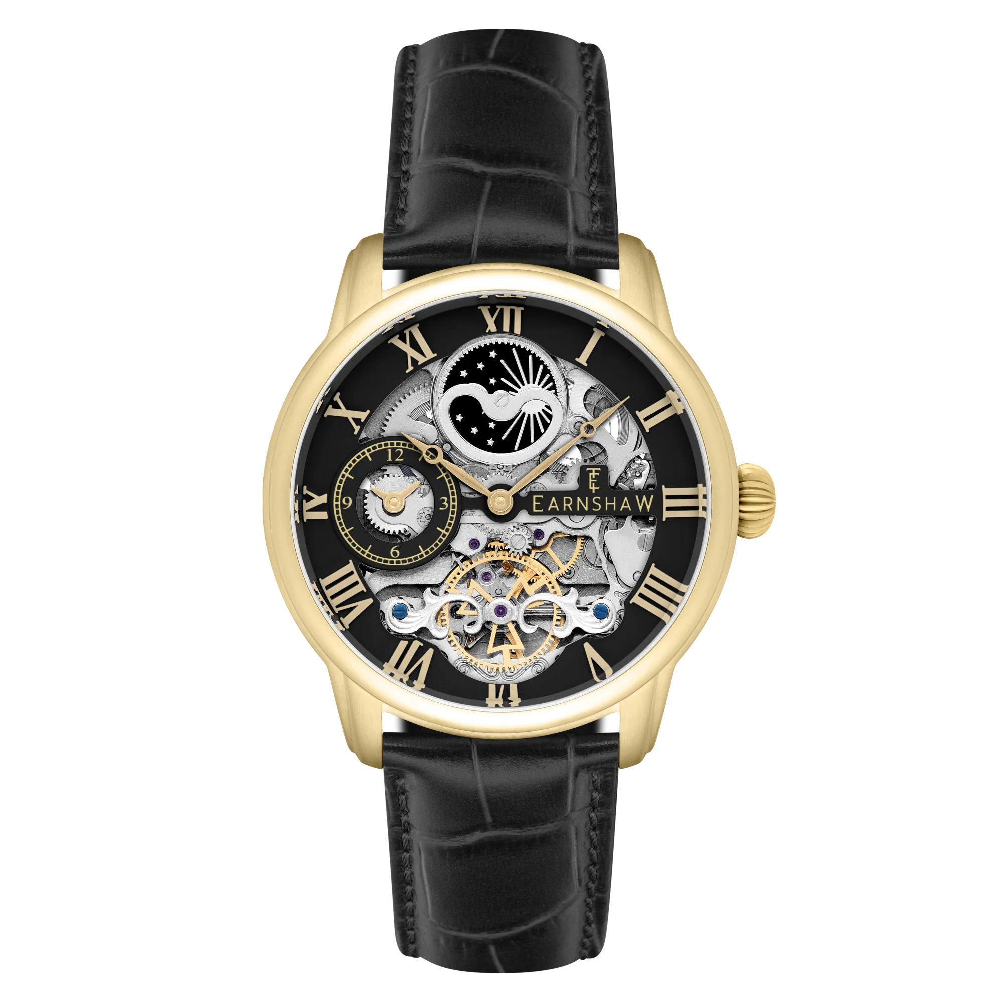 Thomas Earnshaw Men's 44mm Longitude Automatic Skeletonized Strap Watch - Image 3
