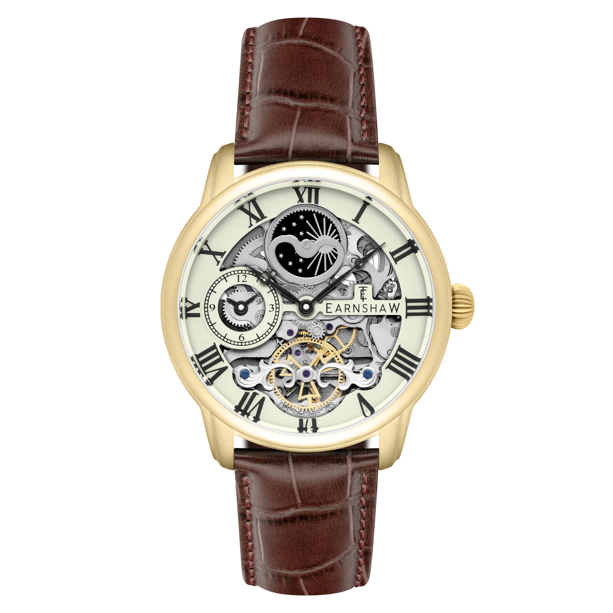 Thomas Earnshaw Men's 44mm Longitude Automatic Skeletonized Strap Watch - Image 4