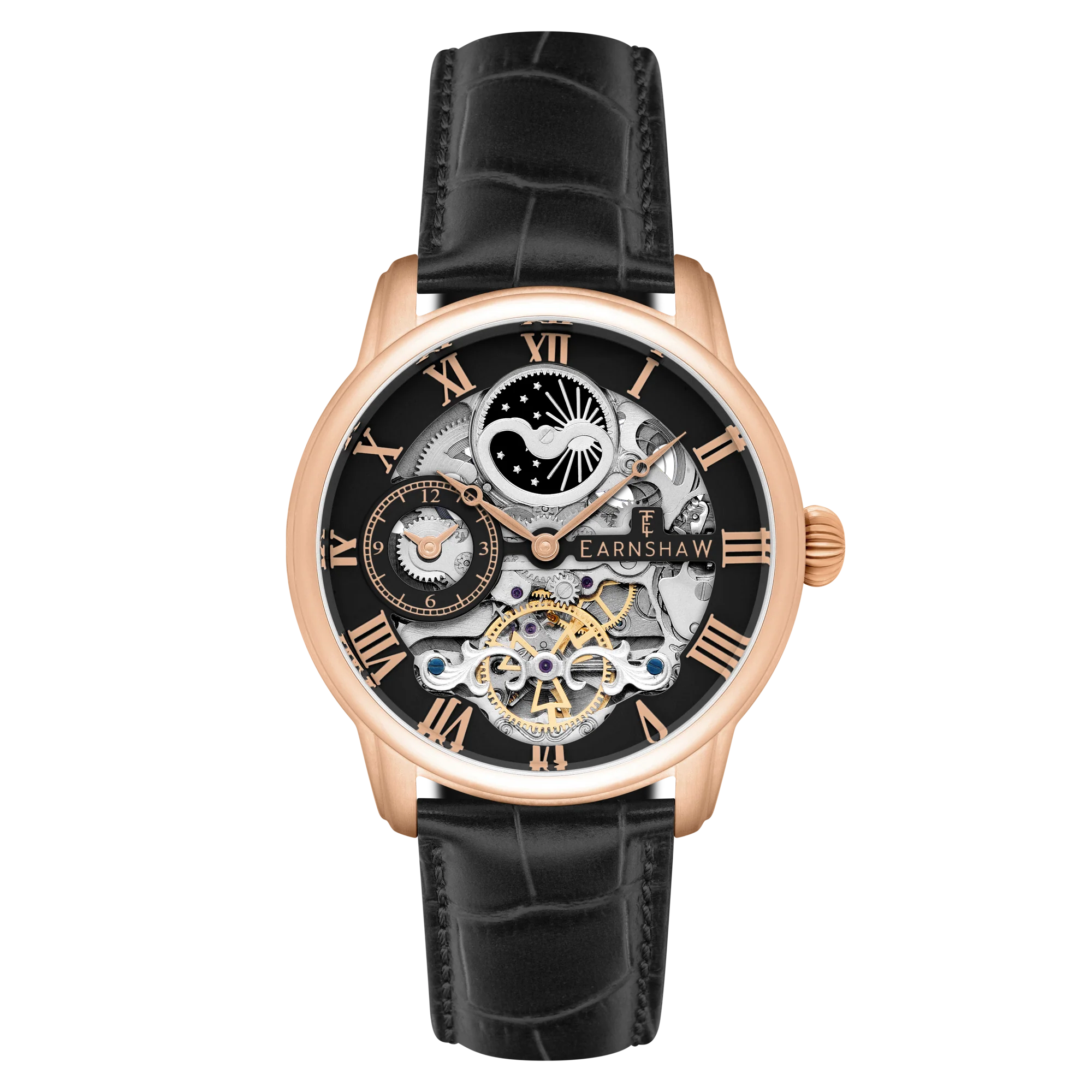 Thomas Earnshaw Men's 44mm Longitude Automatic Skeletonized Strap Watch - Image 5