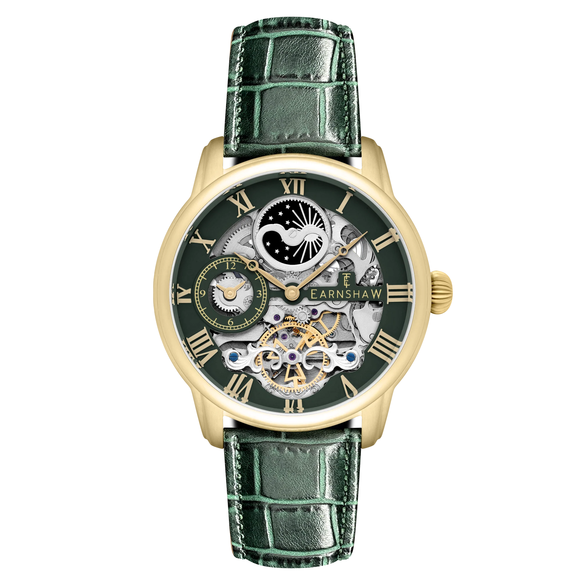 Thomas Earnshaw Men's 44mm Longitude Automatic Skeletonized Strap Watch - Image 6