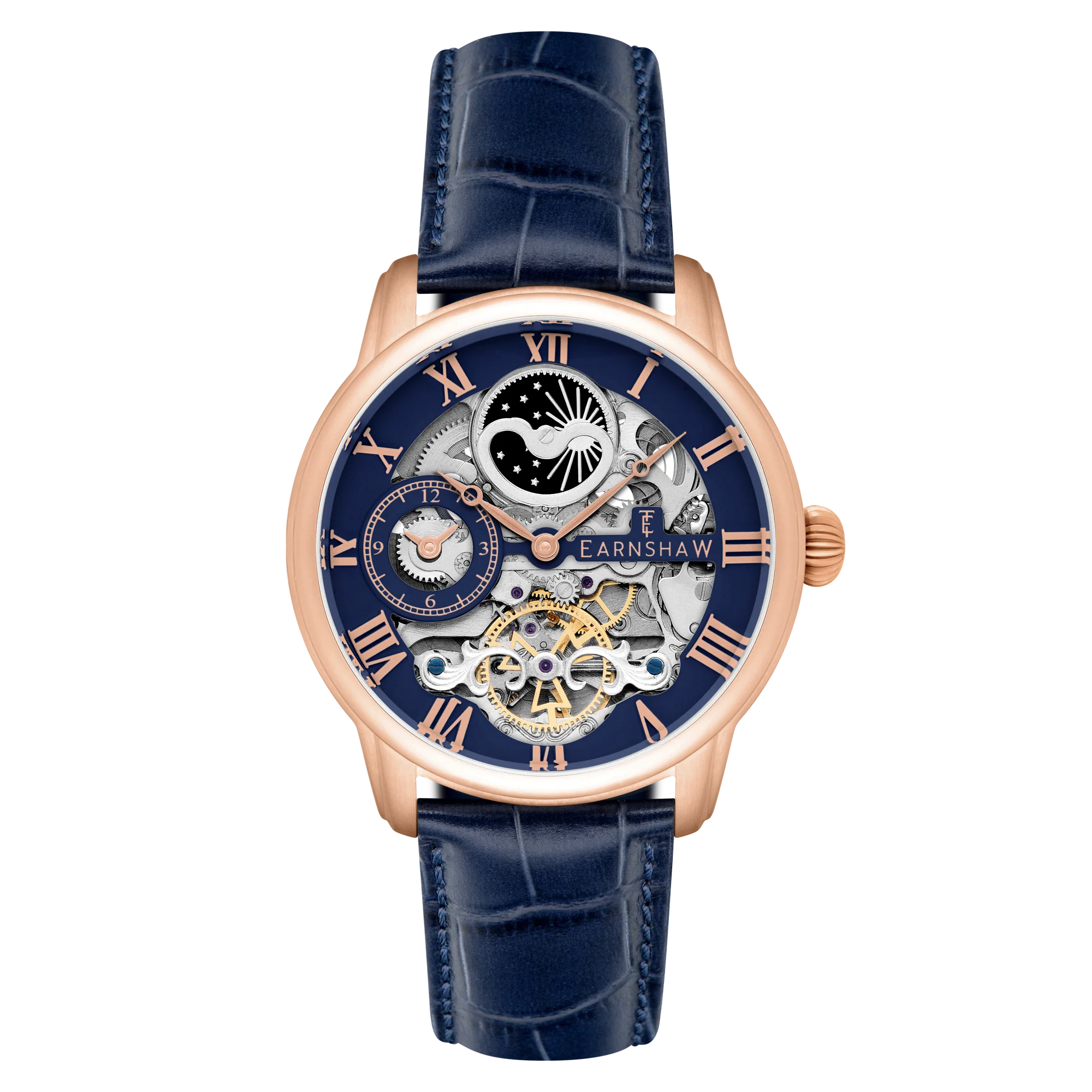 Thomas Earnshaw Men's 44mm Longitude Automatic Skeletonized Strap Watch - Image 7