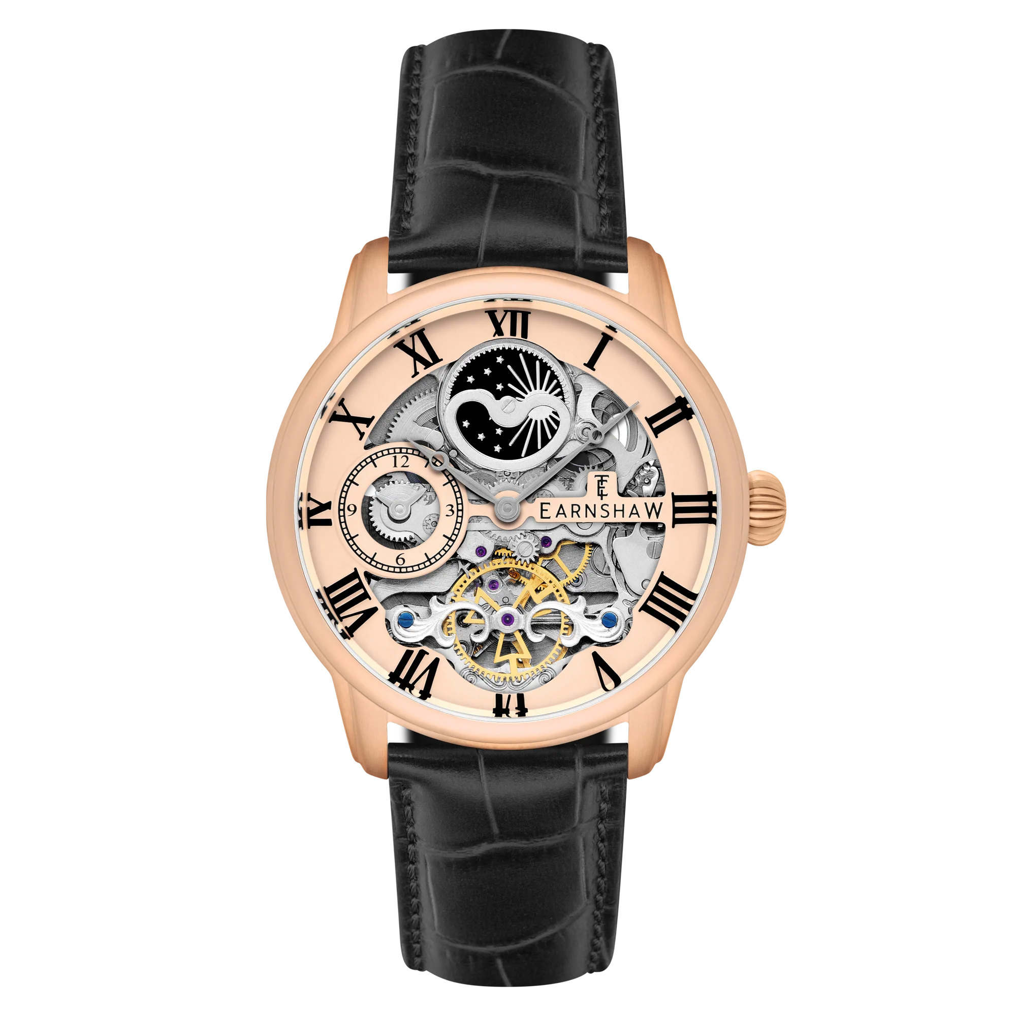 Thomas Earnshaw Men's 44mm Longitude Automatic Skeletonized Strap Watch - Image 8
