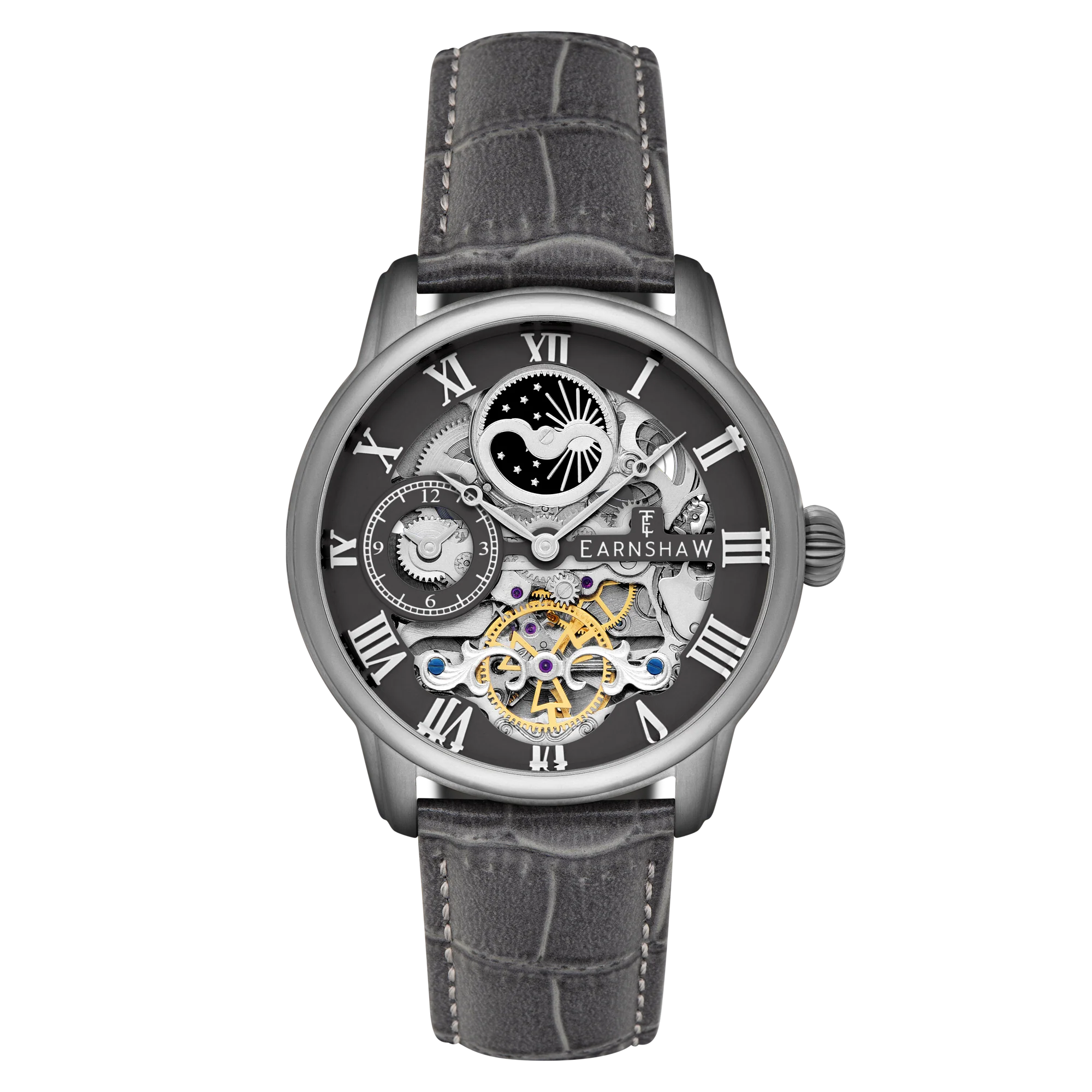 Thomas Earnshaw Men's 44mm Longitude Automatic Skeletonized Strap Watch - Image 9