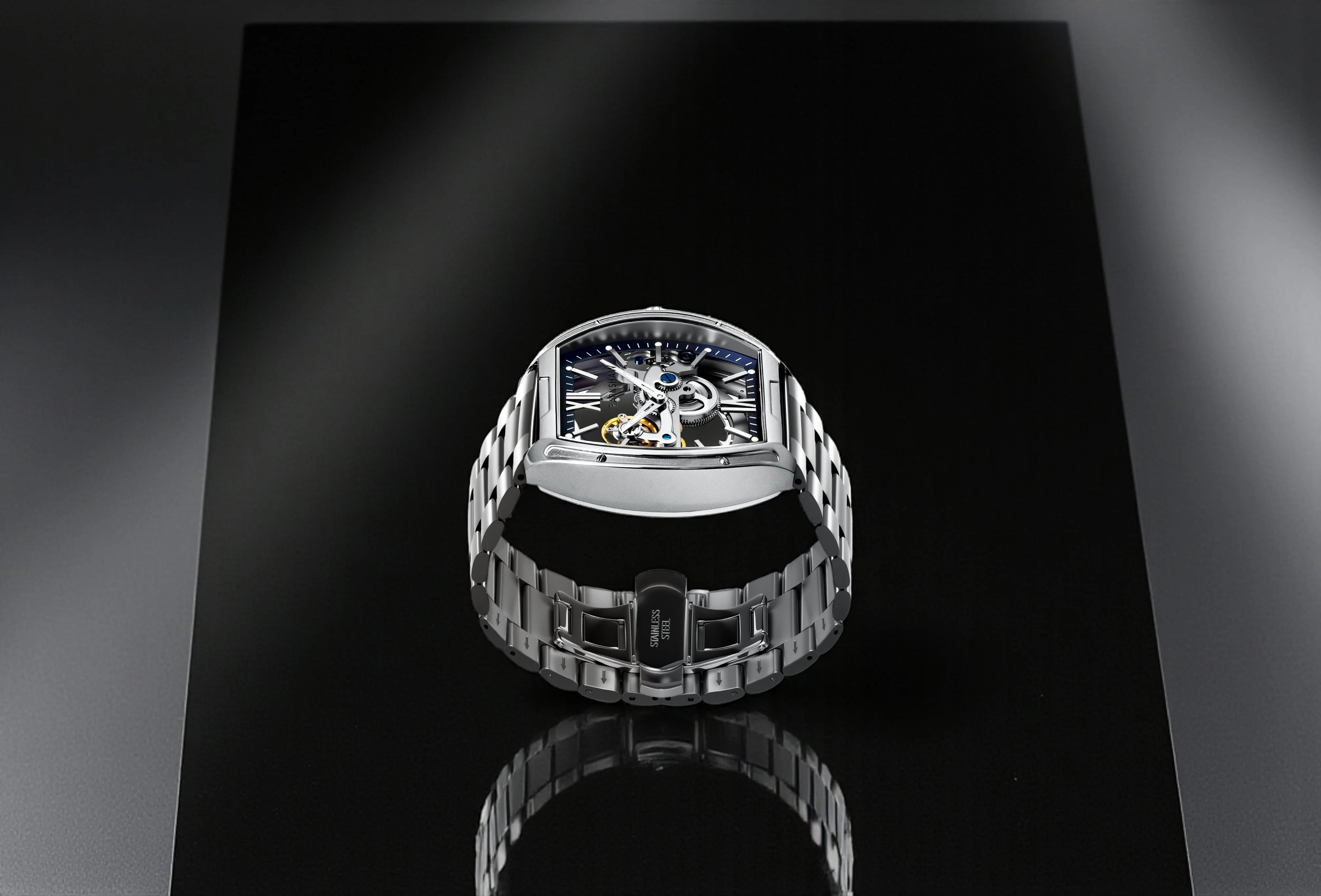 Thomas Earnshaw Men's 45mm Knightsbridge Automatic Barrel Bracelet Watch - Image 4
