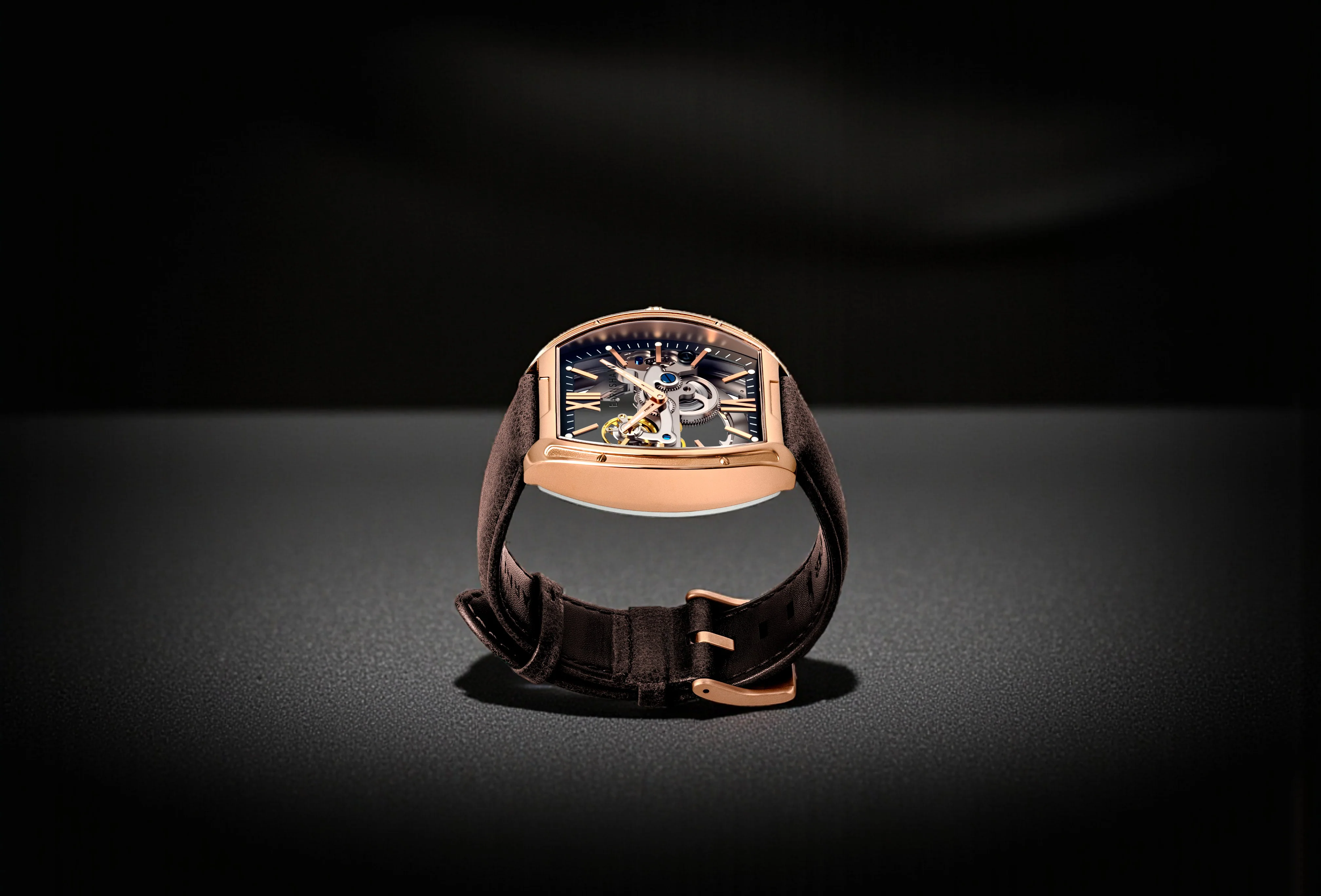 Thomas Earnshaw Men's 45mm Knightsbridge Automatic Barrel Leather Strap Watch - Image 12