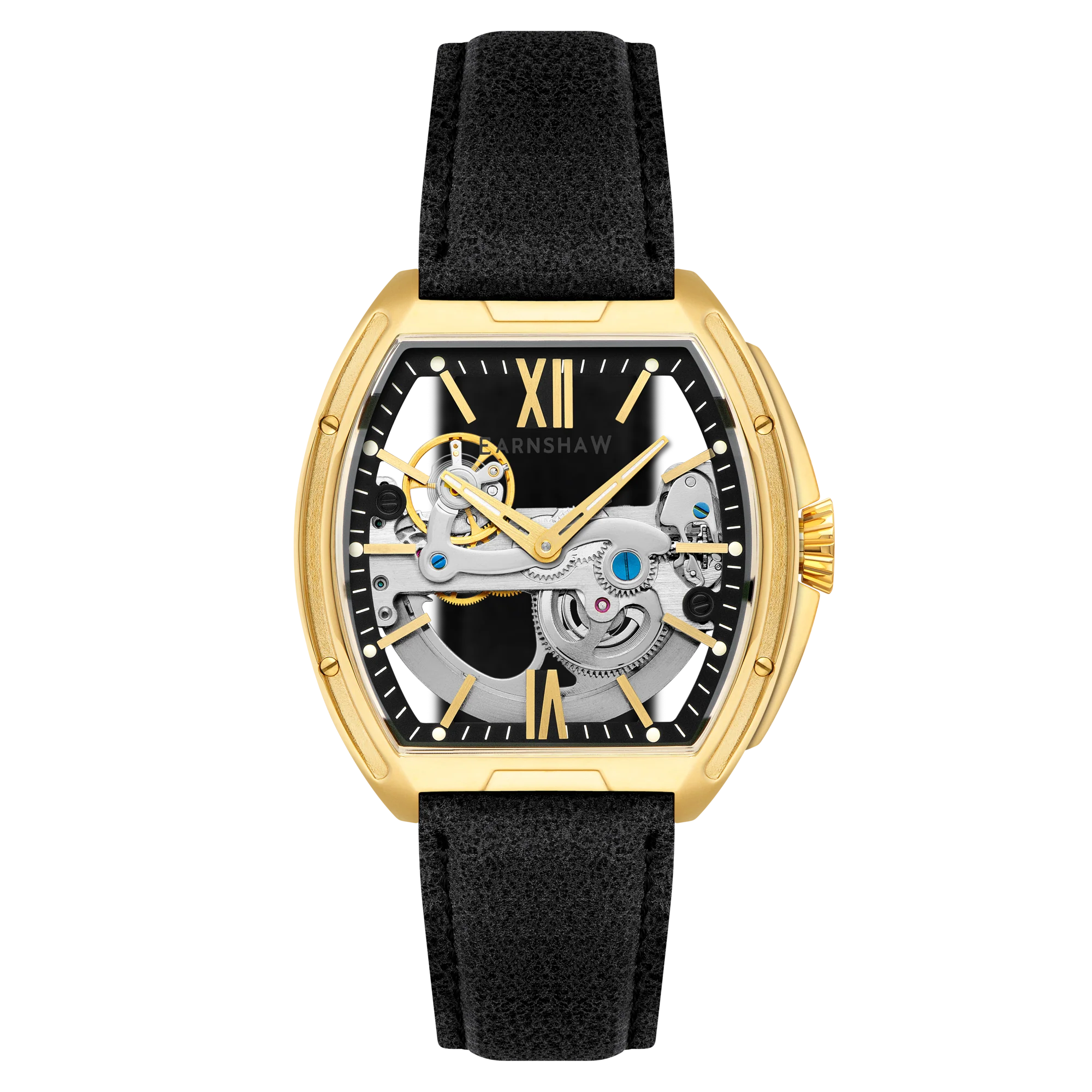 Thomas Earnshaw Men's 45mm Knightsbridge Automatic Barrel Leather Strap Watch - Image 3