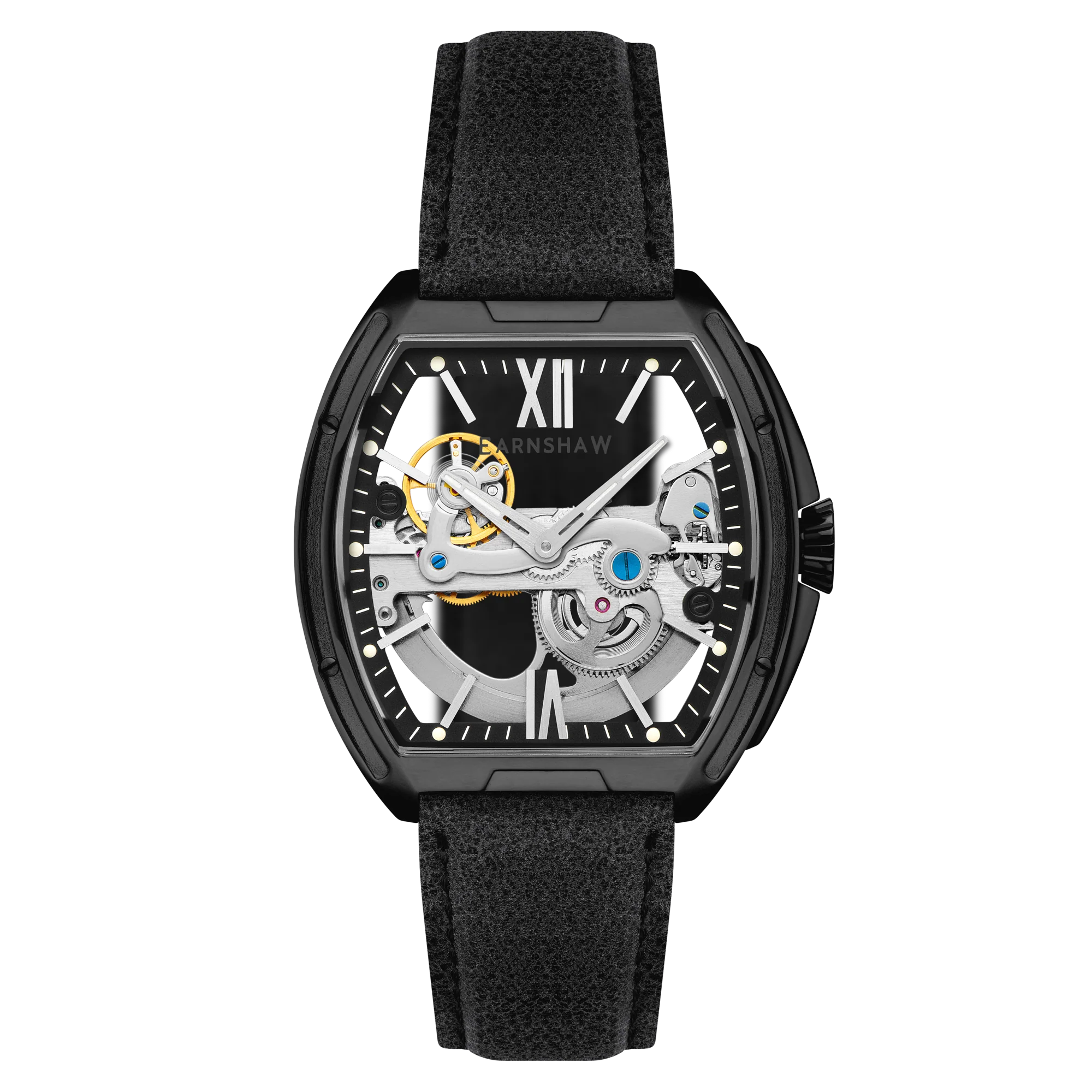 Thomas Earnshaw Men's 45mm Knightsbridge Automatic Barrel Leather Strap Watch - Image 5