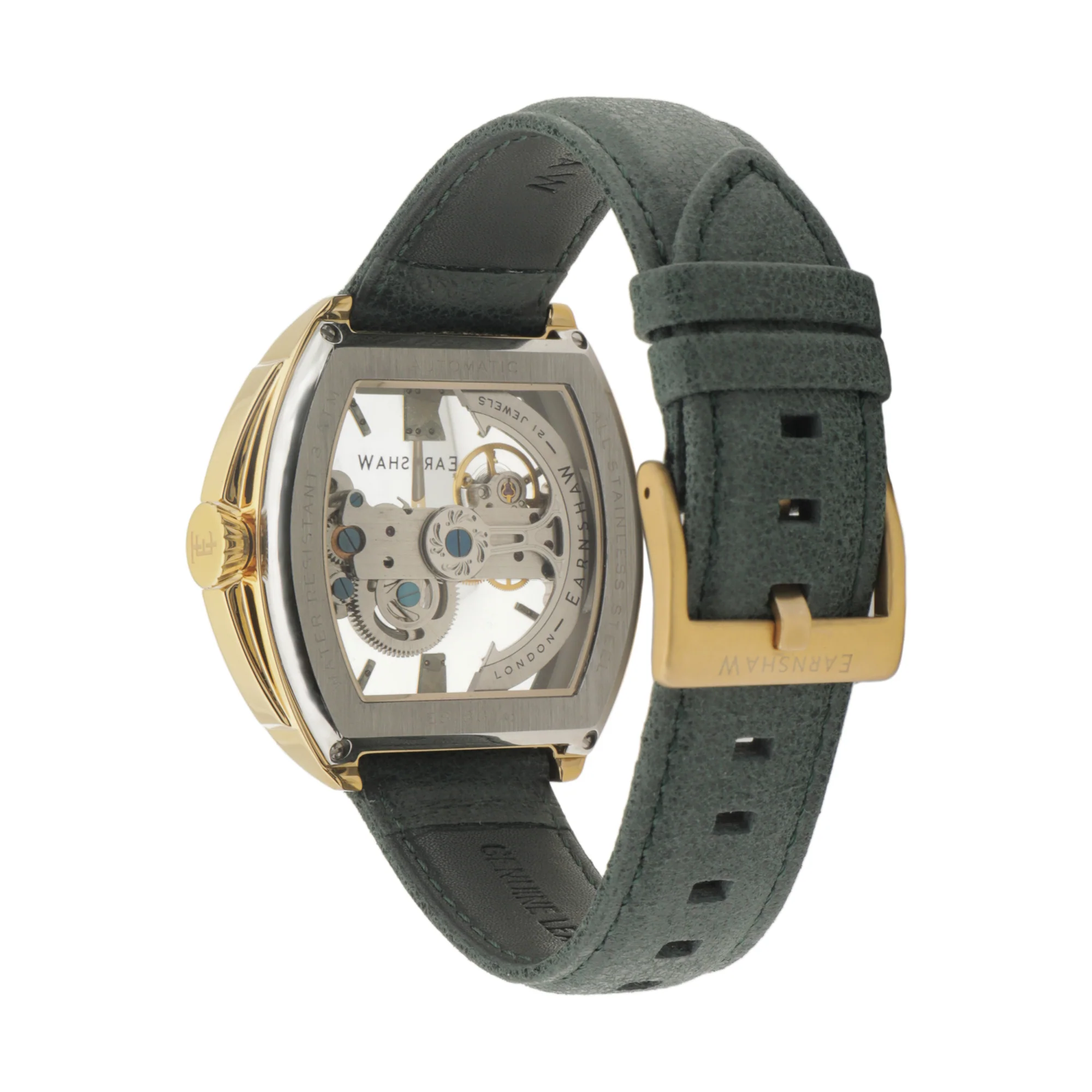 Thomas Earnshaw Men's 45mm Knightsbridge Automatic Barrel Leather Strap Watch - Image 7