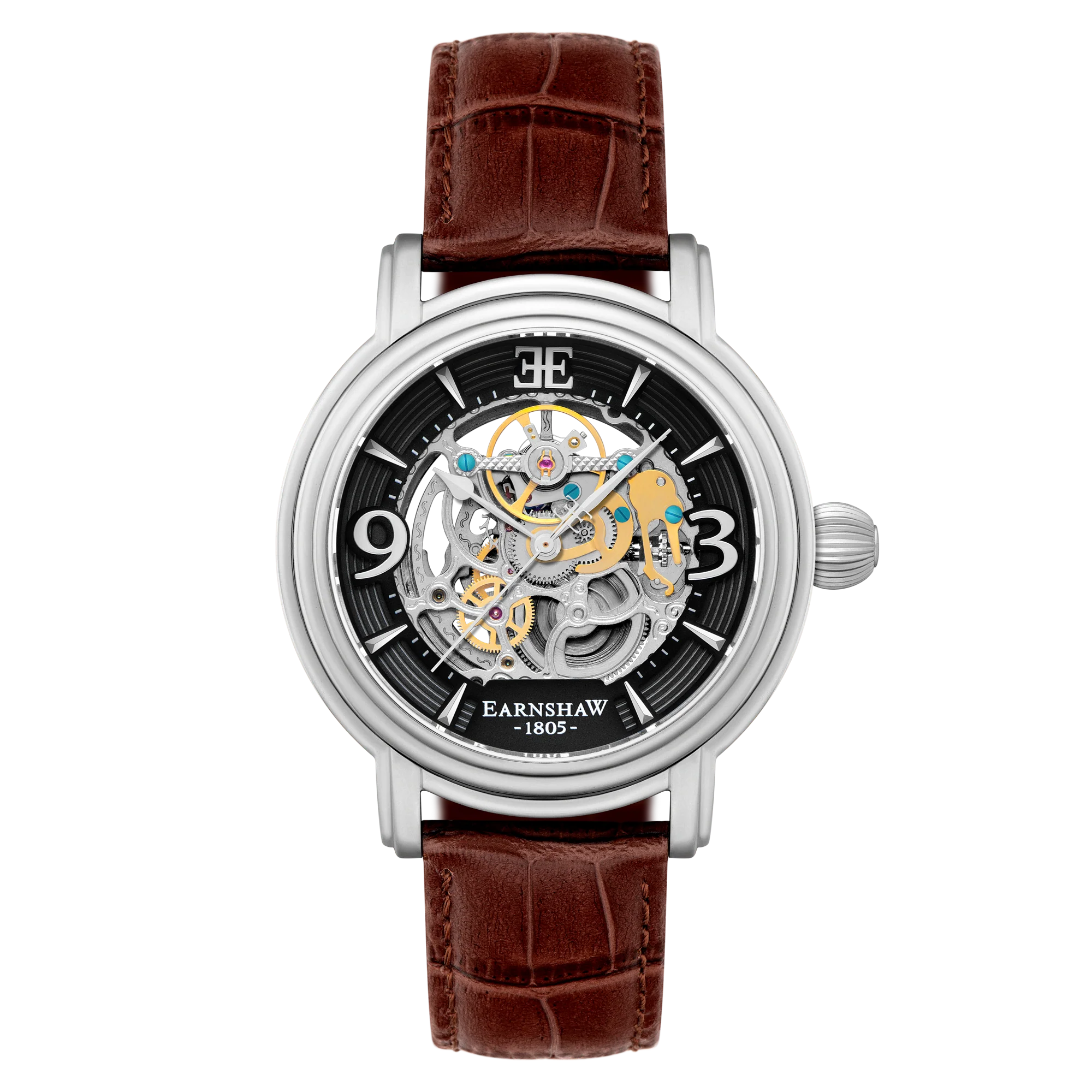 Thomas Earnshaw Men's 48mm Longcase Grande Auto Skeletonized Strap Watch - Image 3