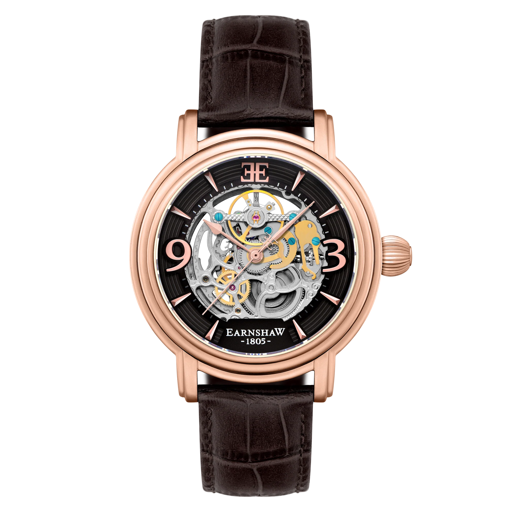 Thomas Earnshaw Men's 48mm Longcase Grande Auto Skeletonized Strap Watch - Image 4