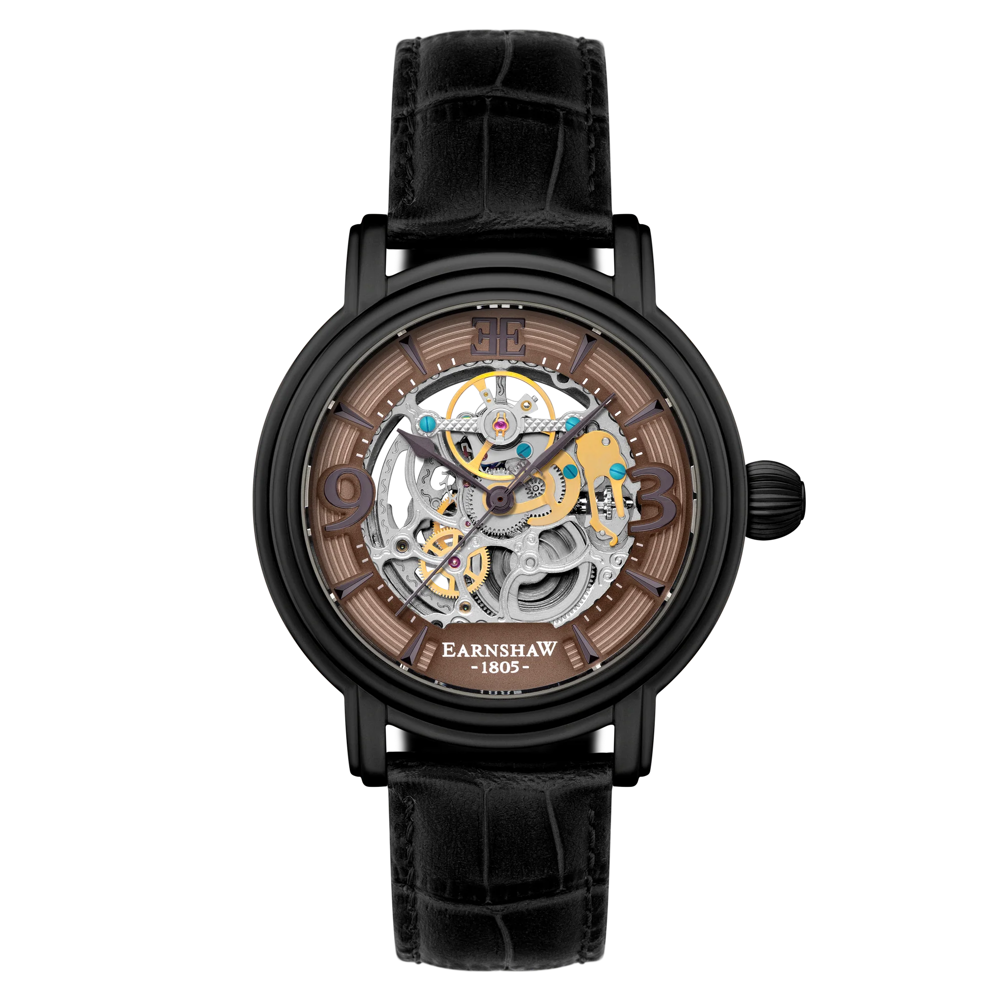 Thomas Earnshaw Men's 48mm Longcase Grande Auto Skeletonized Strap Watch - Image 5