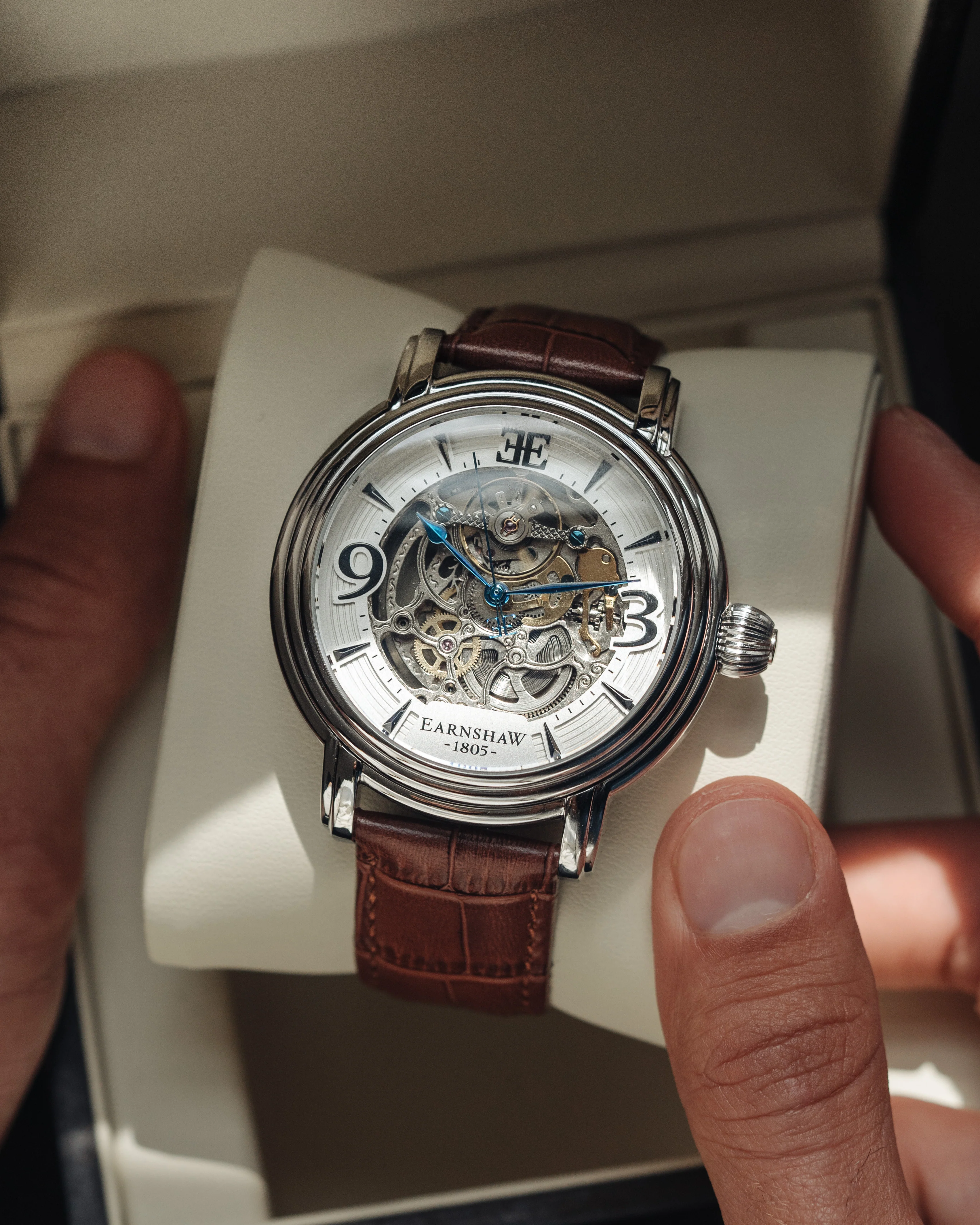 Thomas Earnshaw Men's 48mm Longcase Grande Auto Skeletonized Strap Watch - Image 6