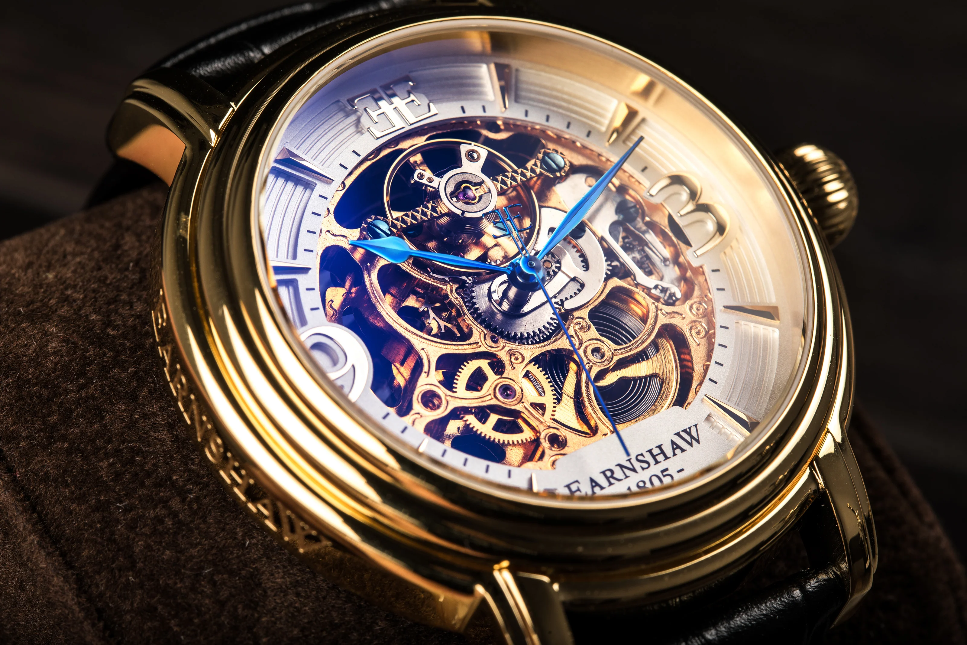 Thomas Earnshaw Men's 48mm Longcase Grande Auto Skeletonized Strap Watch - Image 7