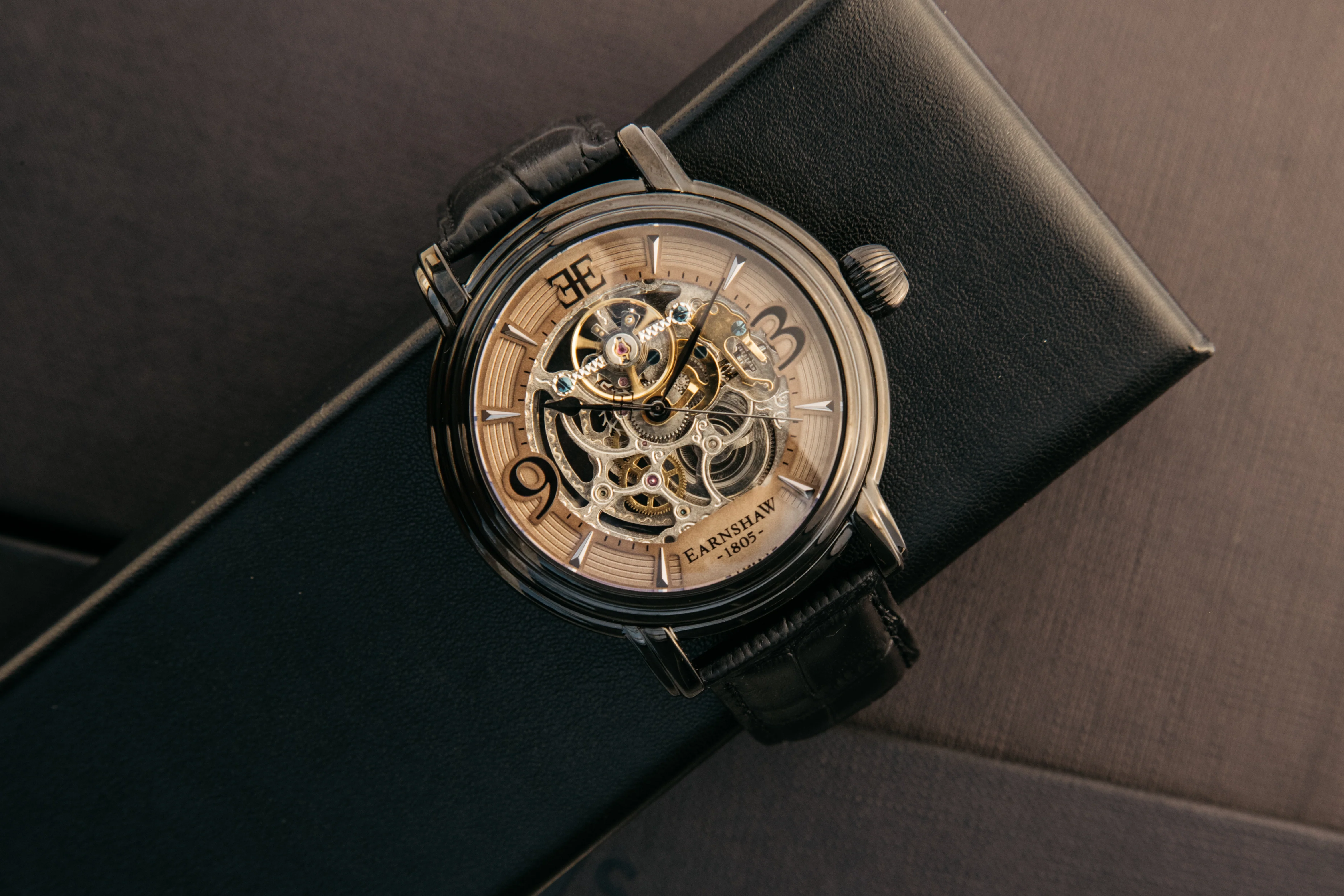 Thomas Earnshaw Men's 48mm Longcase Grande Auto Skeletonized Strap Watch - Image 8