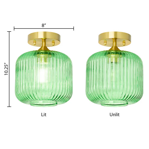 Tiffany-Style Lighting 10.25" William Green Globe Ceiling Light - Image 8
