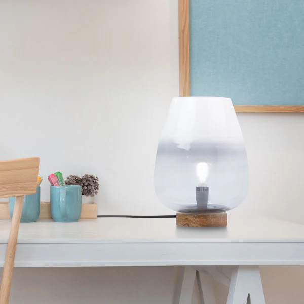 Tiffany-Style Lighting 10.5" Briggs Ombre Globe-Like Accent Lamp with Mango Wood Base - Image 5