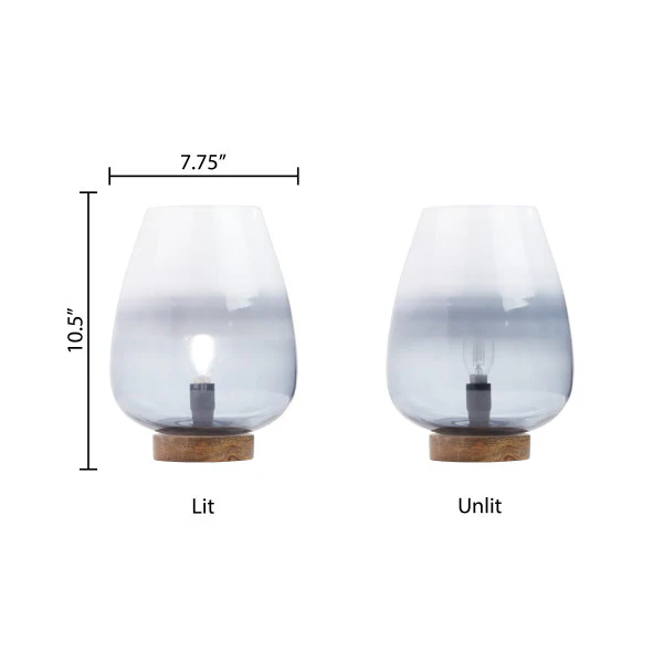 Tiffany-Style Lighting 10.5" Briggs Ombre Globe-Like Accent Lamp with Mango Wood Base - Image 8