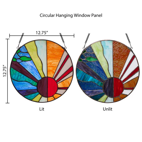 Tiffany-Style Lighting 12.75" Serenity Novelty Stained Glass Window Panel - Image 5