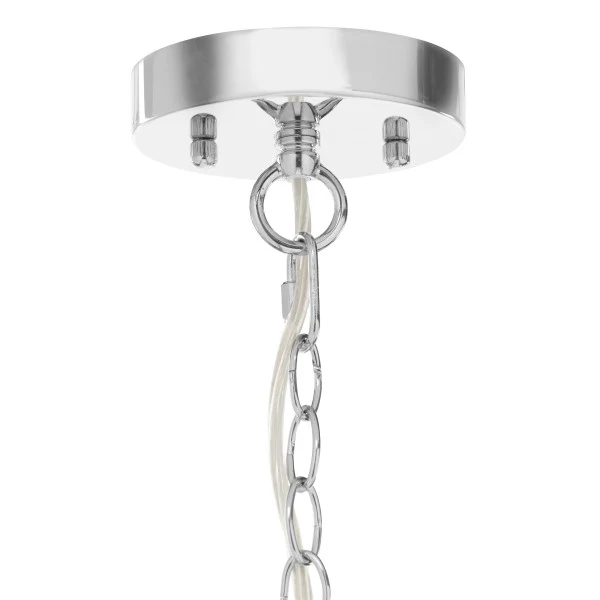 Tiffany-Style Lighting 14.25" Clear & Chrome Tiered Glass Hanging Chandelier - Image 3
