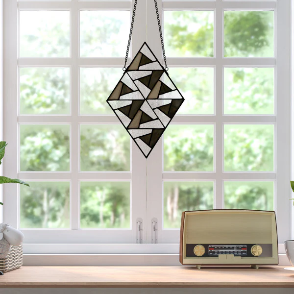 Tiffany-Style Lighting 14" Faron Stained Glass Window Panel - Image 4