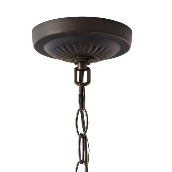 Tiffany-Style Lighting Nancy Adjustable Height Multicolored Stained Glass Hanging Pendant Light - Image 3