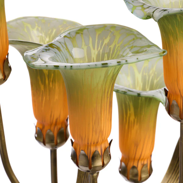 Tiffany-Style Lighting 20" Hand Blown Glass 5 Calla Lily Uplight Accent Lamp - Image 10