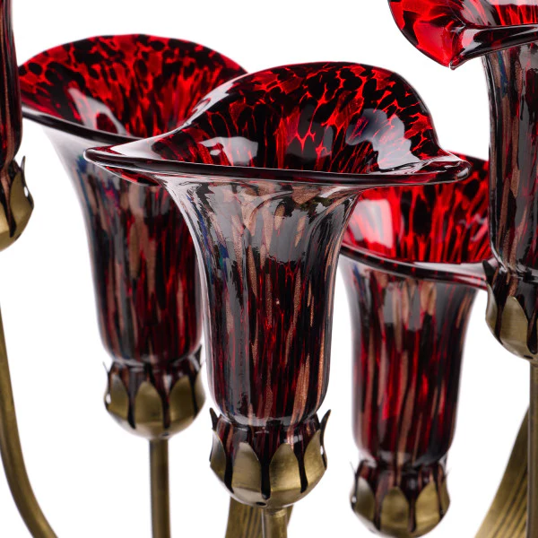 Tiffany-Style Lighting 20" Hand Blown Glass 5 Calla Lily Uplight Accent Lamp - Image 13