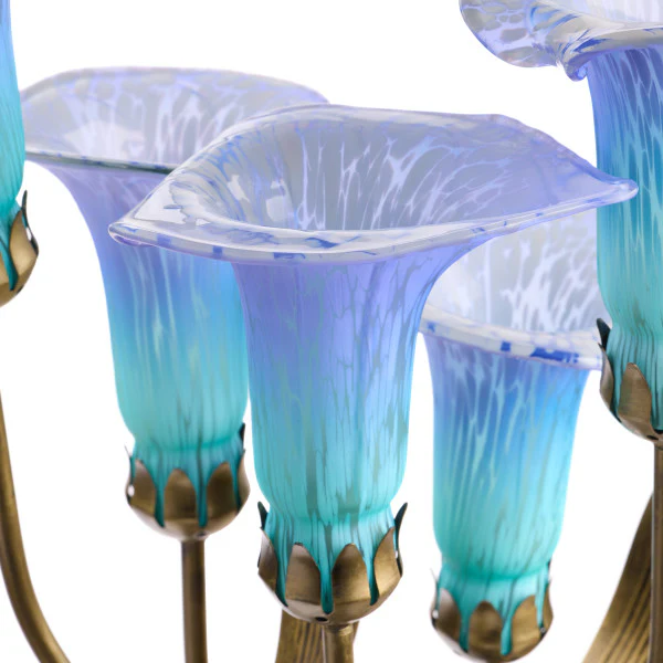 Tiffany-Style Lighting 20" Hand Blown Glass 5 Calla Lily Uplight Accent Lamp - Image 16